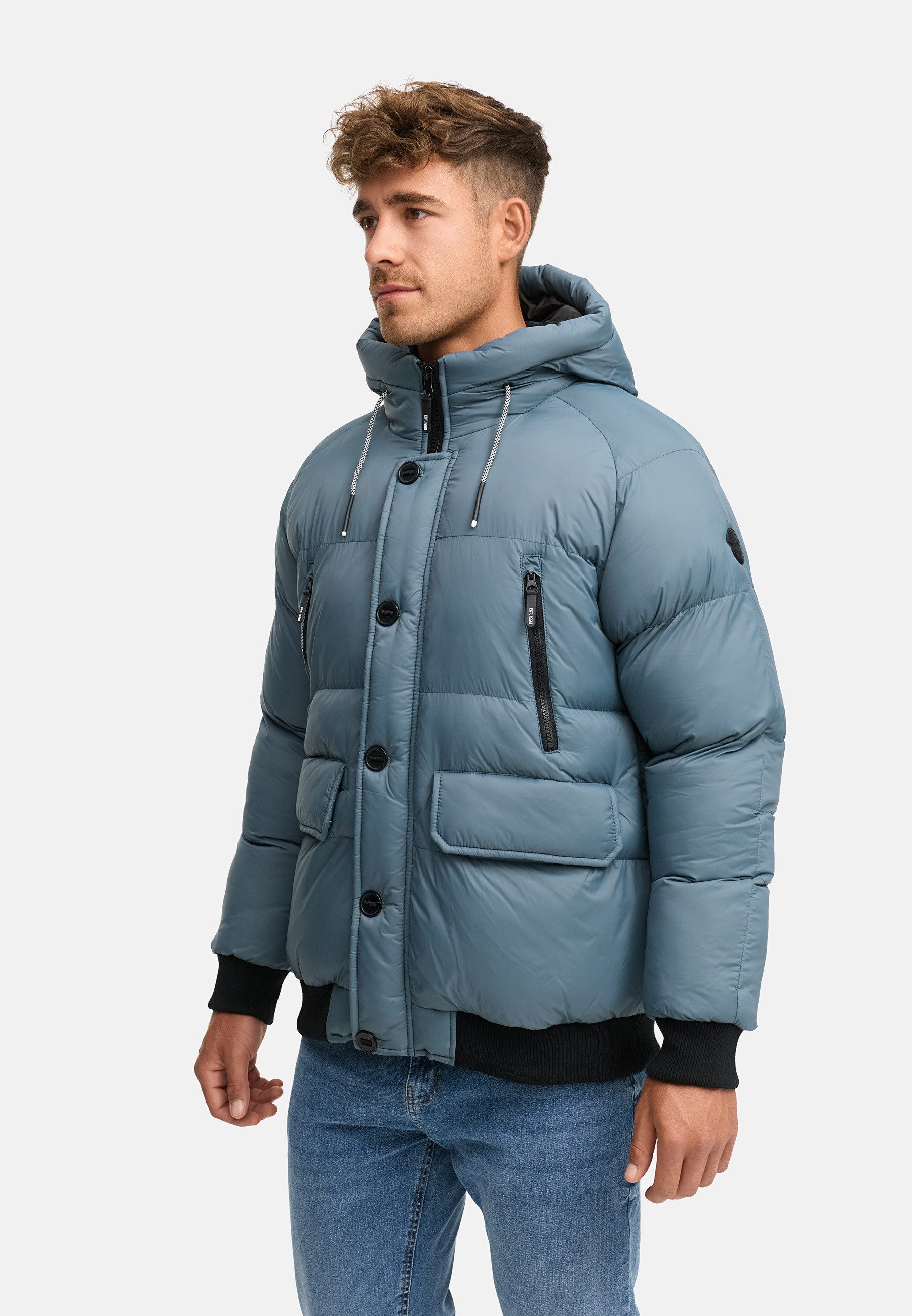 Indicode Steppjacke Herren INPaulix Herrenjacke Daunen-Optik