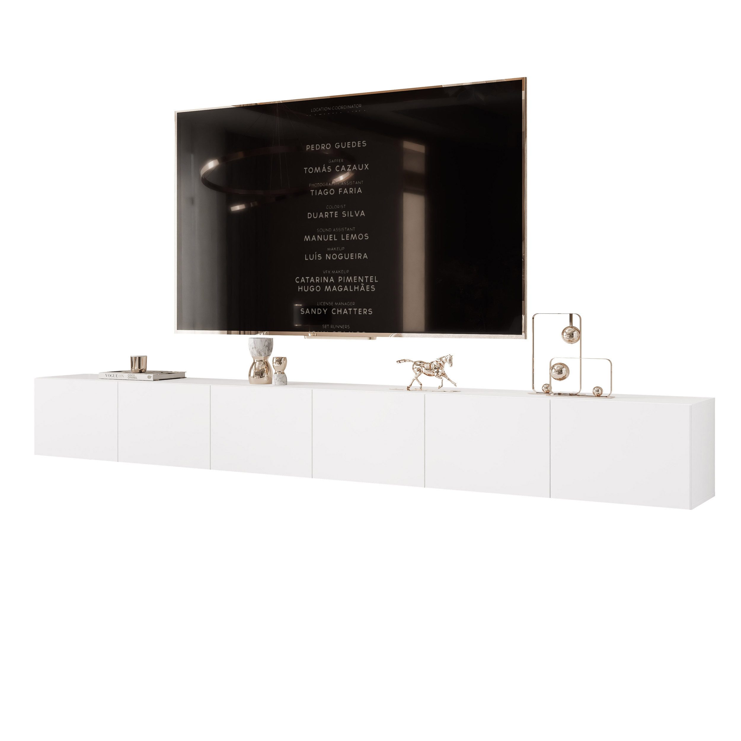 yourhouse24 Lowboard TV ANGEL 300 mit LED-Beleuchtung – Griffloses Design