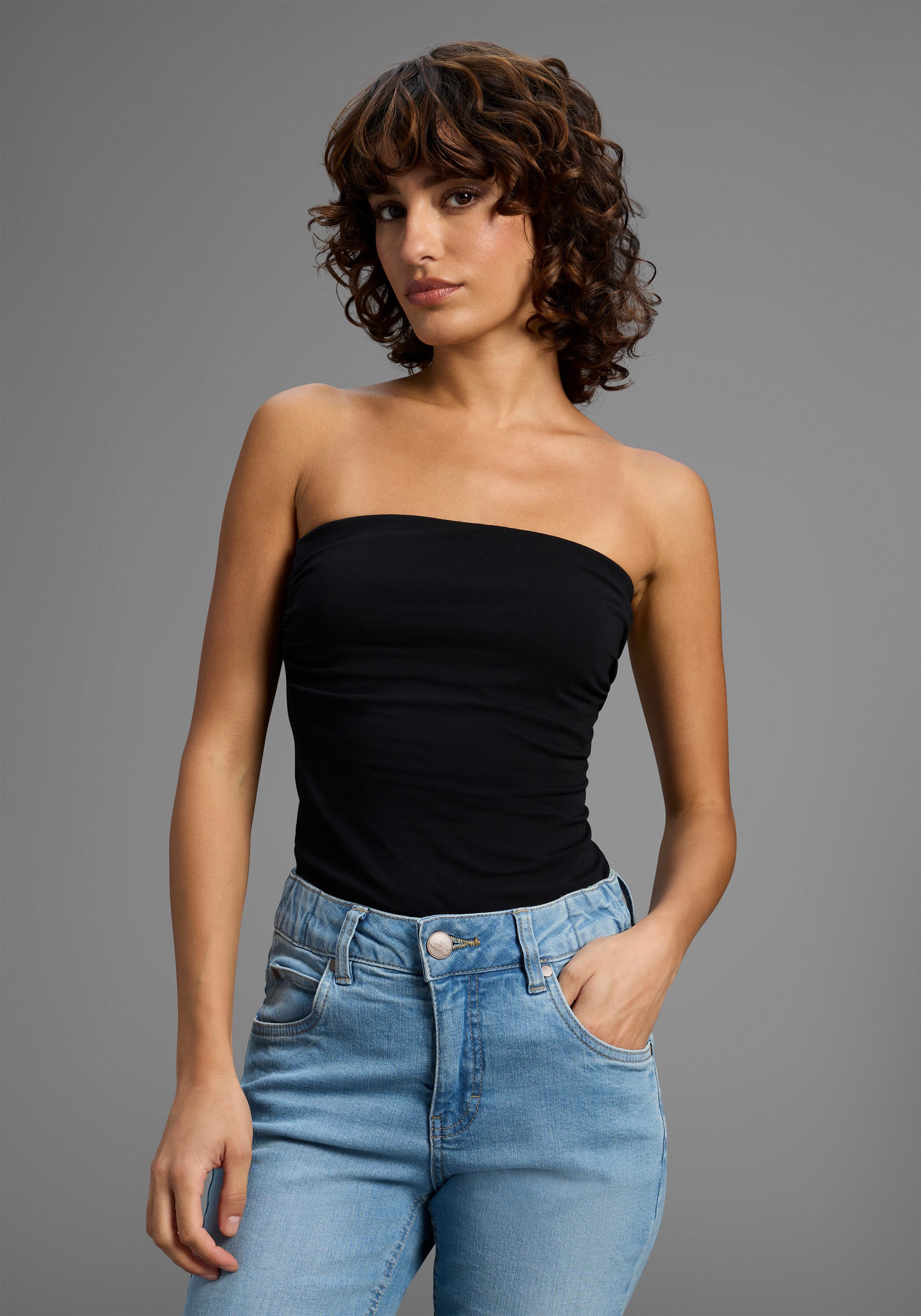 Laura Scott Bandeautop (2-er Pack) trägerlos und figurbetont