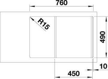 Blanco Granitspüle AXIA III 45 S, rechteckig, aus SILGRANIT®, inkl. Esche-Compound-Brückenschneidbrett