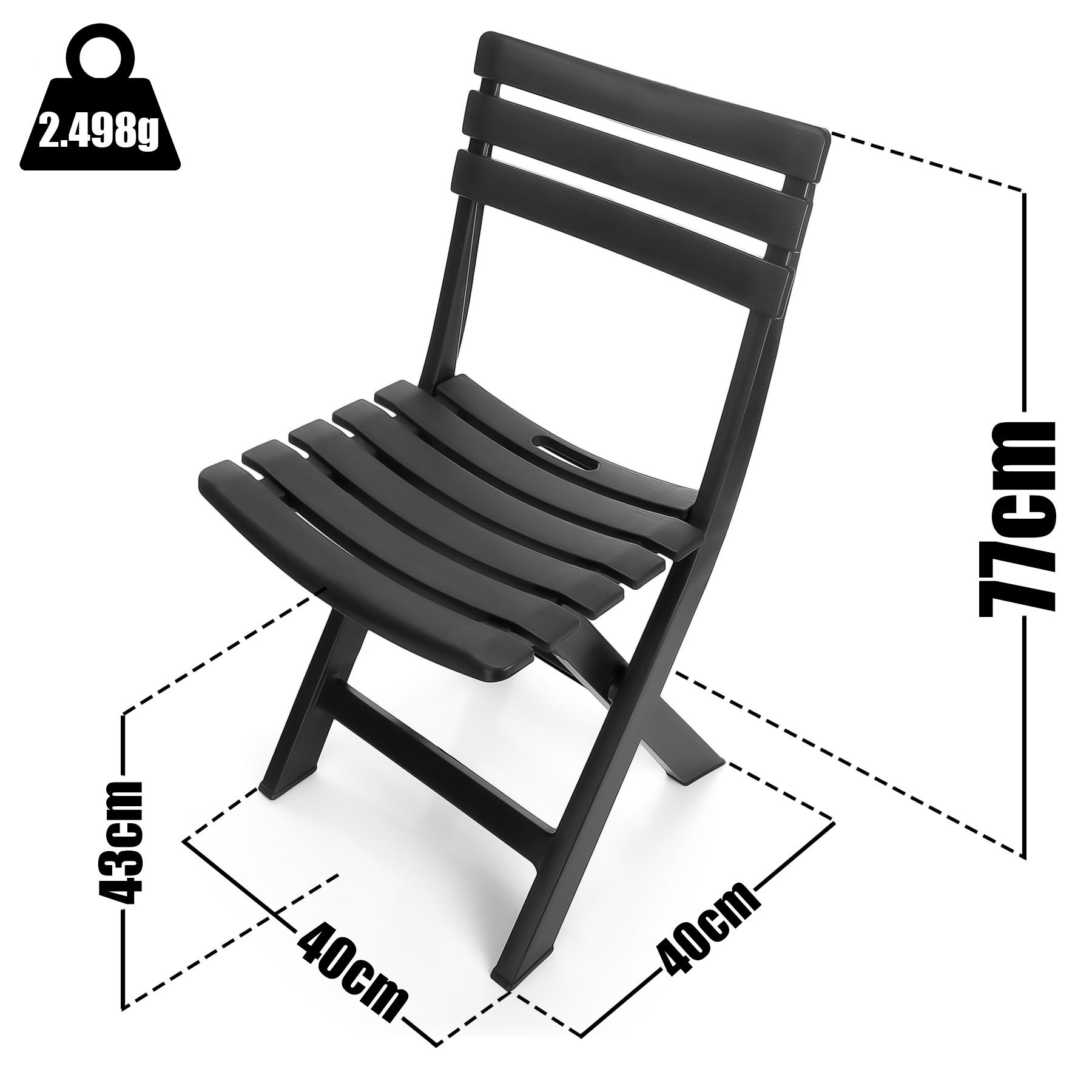 BigDean Gartenstuhl Gartenstuhl klappbar aus wetterfestem & robustem Kunststoff (Packung, 1 St), Klappbar, Robuster & Wetterfester Kunststoff, Langlebig