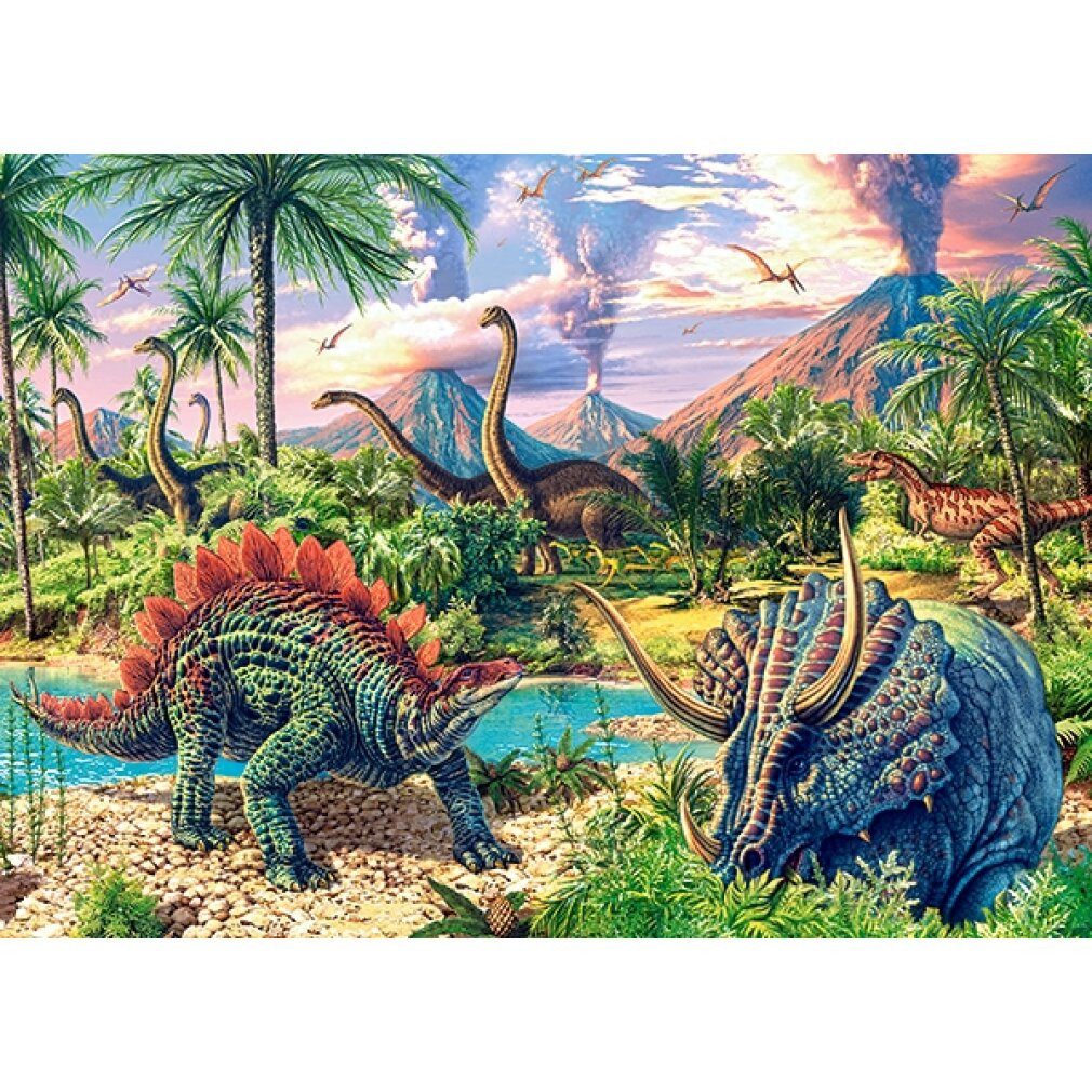 Puzzle Puzzle Dinosaurier unter Vulkanen 120 Teile