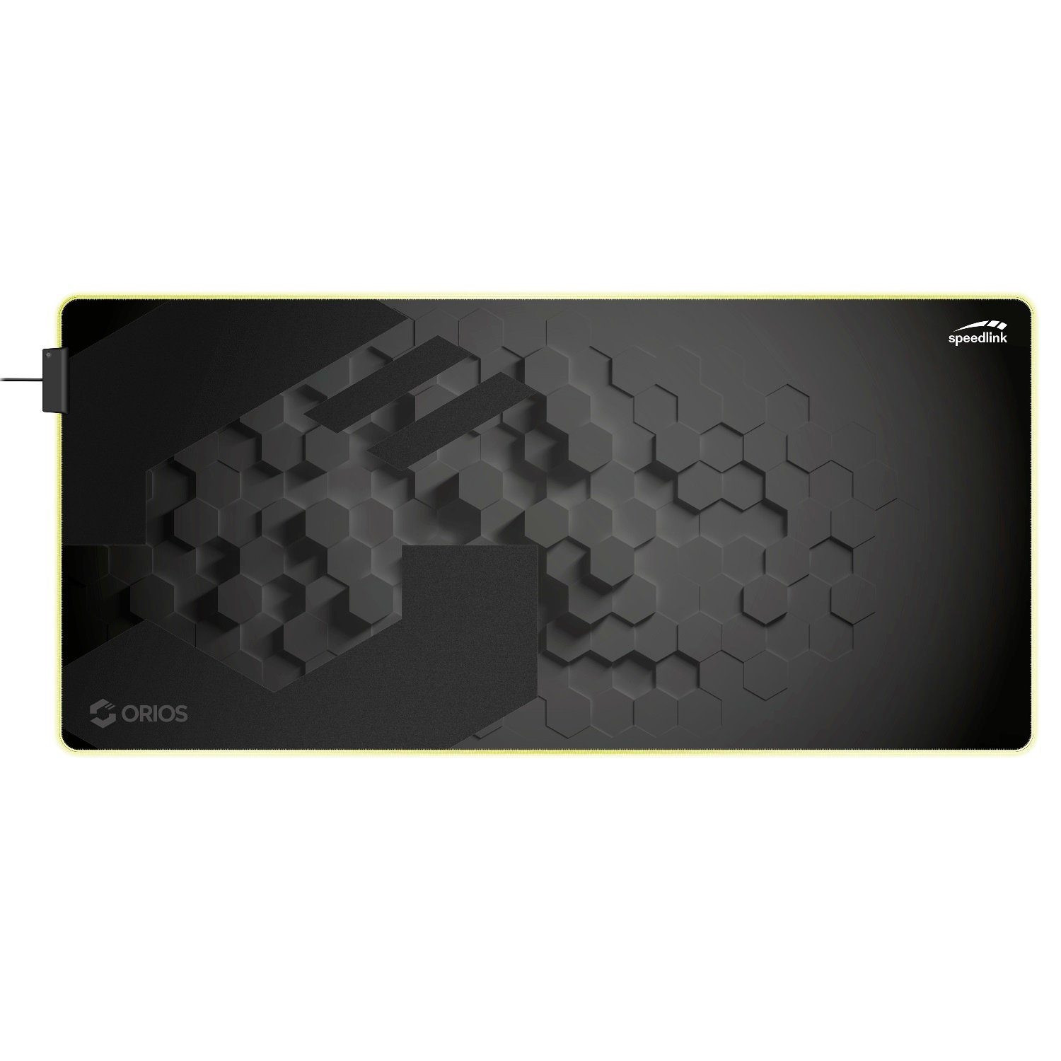 Speedlink Mauspad ORIOS XXL LED Beleuchtung Gaming Maus-Pad PC, Gaming-Mousepad, Aufrollbar, rutschfest, flach (3mm)