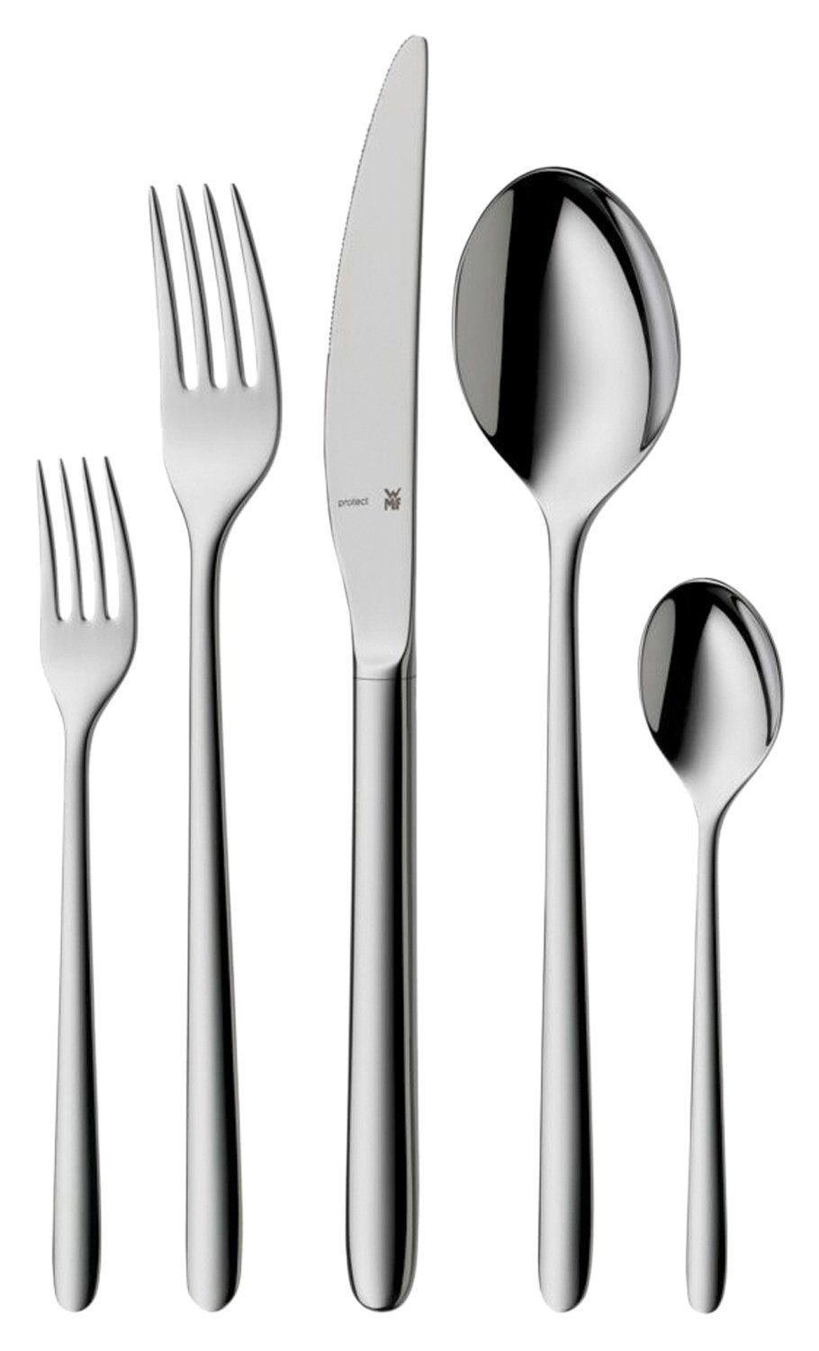 WMF Besteck-Set FLAME PLUS, Cromargan protect Edelstahl 18/10, (66-tlg), 12 Personen, Cromargan® Edelstahl Rostfrei 18/10, 66-teilig, für 12 Personen, Messer aus Spezialklingenstahl