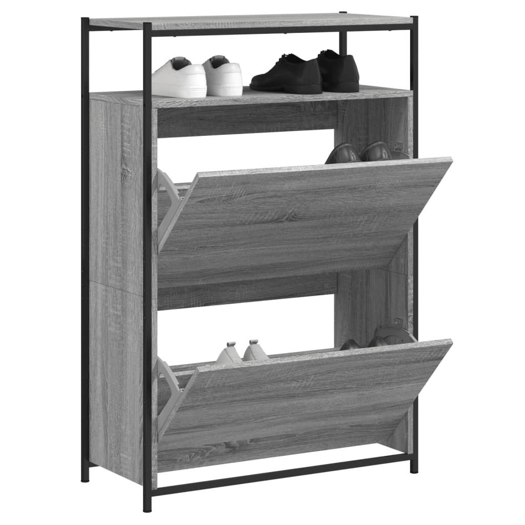 vidaXL Schuhschrank NA Schuhschrank Grau Sonoma 75x34x112 cm Spanplatte