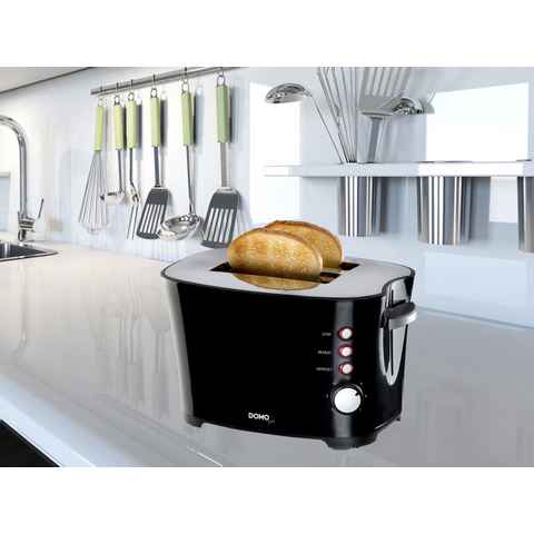 Domo Toaster, 2 kurze Schlitze, für Toastbrot, 850 W, kleine Toastmaschine 2 kurze Schlitze Toster mit Cool Touch Gehäuse