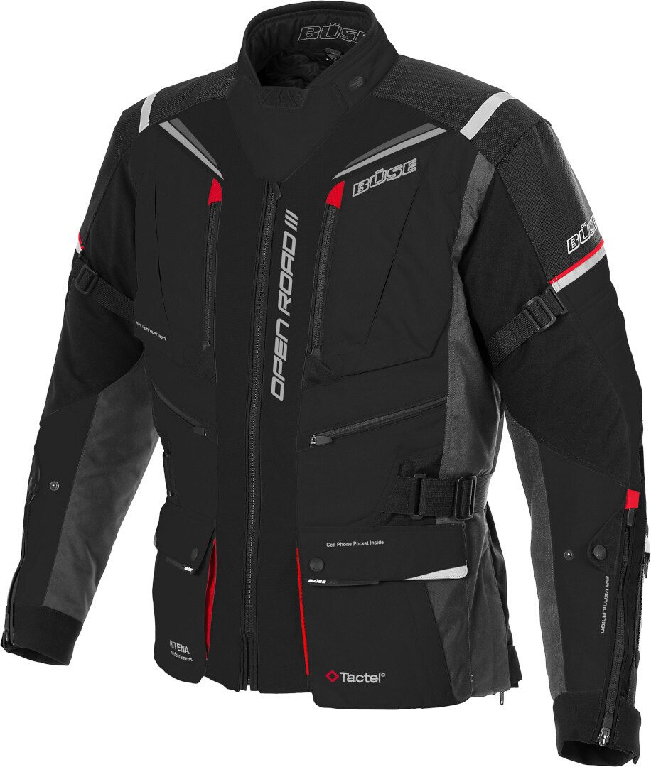 Büse Motorradjacke Open Road III wasserdichte Motorrad Textiljacke herausnehmbare Membrane,wasserdicht