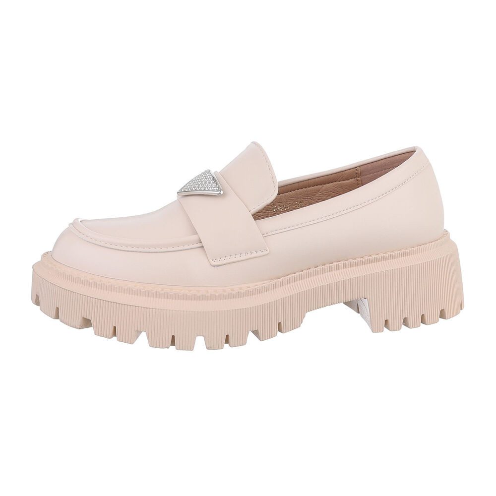 Ital-Design Damen Mokassins Freizeit Slipper (86188108) Blockabsatz Mokassi günstig online kaufen