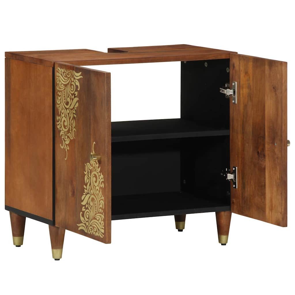 vidaXL Badezimmerspiegelschrank Waschbeckenunterschrank mit Speicher Honigb günstig online kaufen