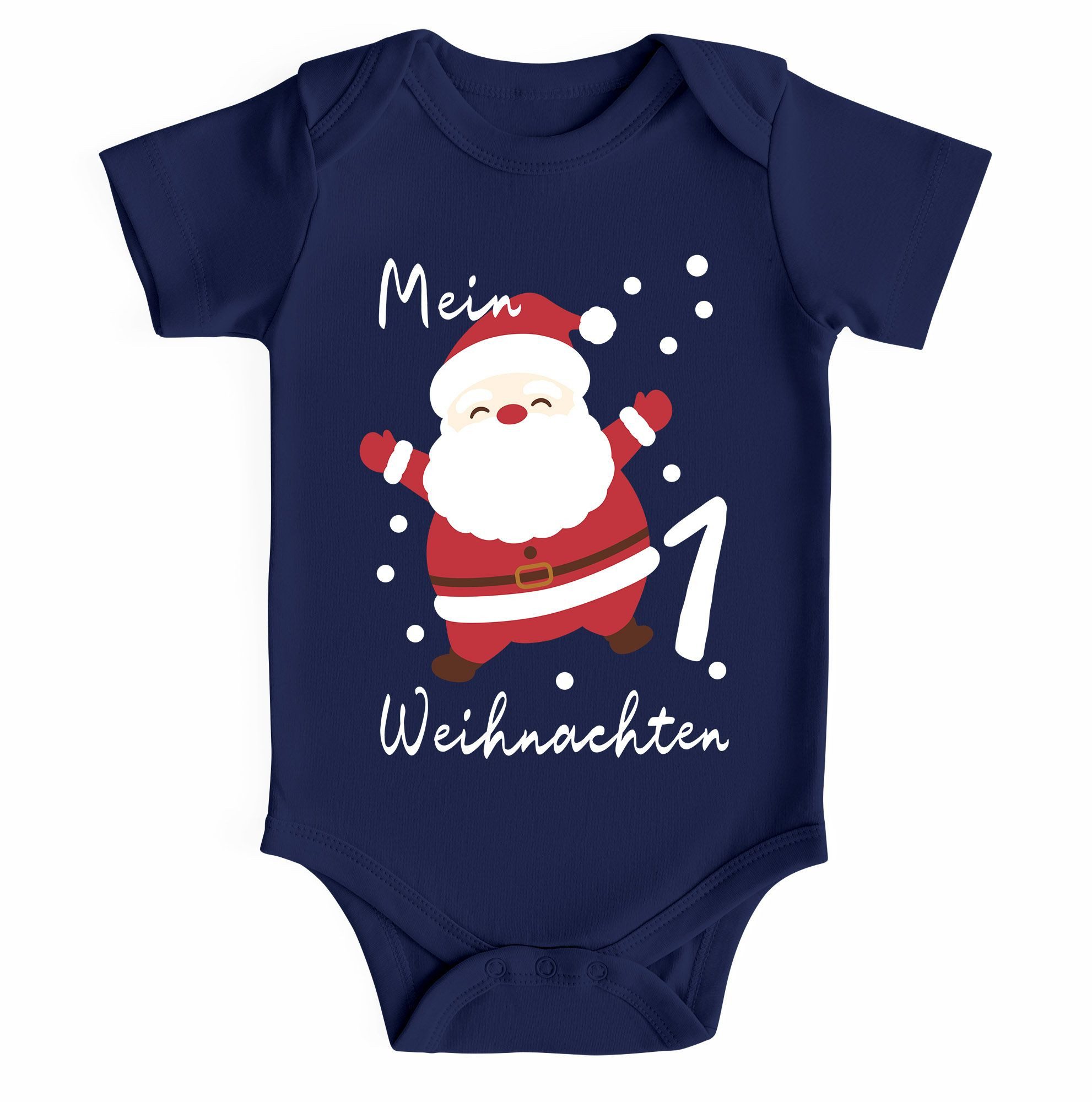 Body Baby Body kurzarm Mein erstes Weihnachten Santa Aufdruck XMAS Outfit