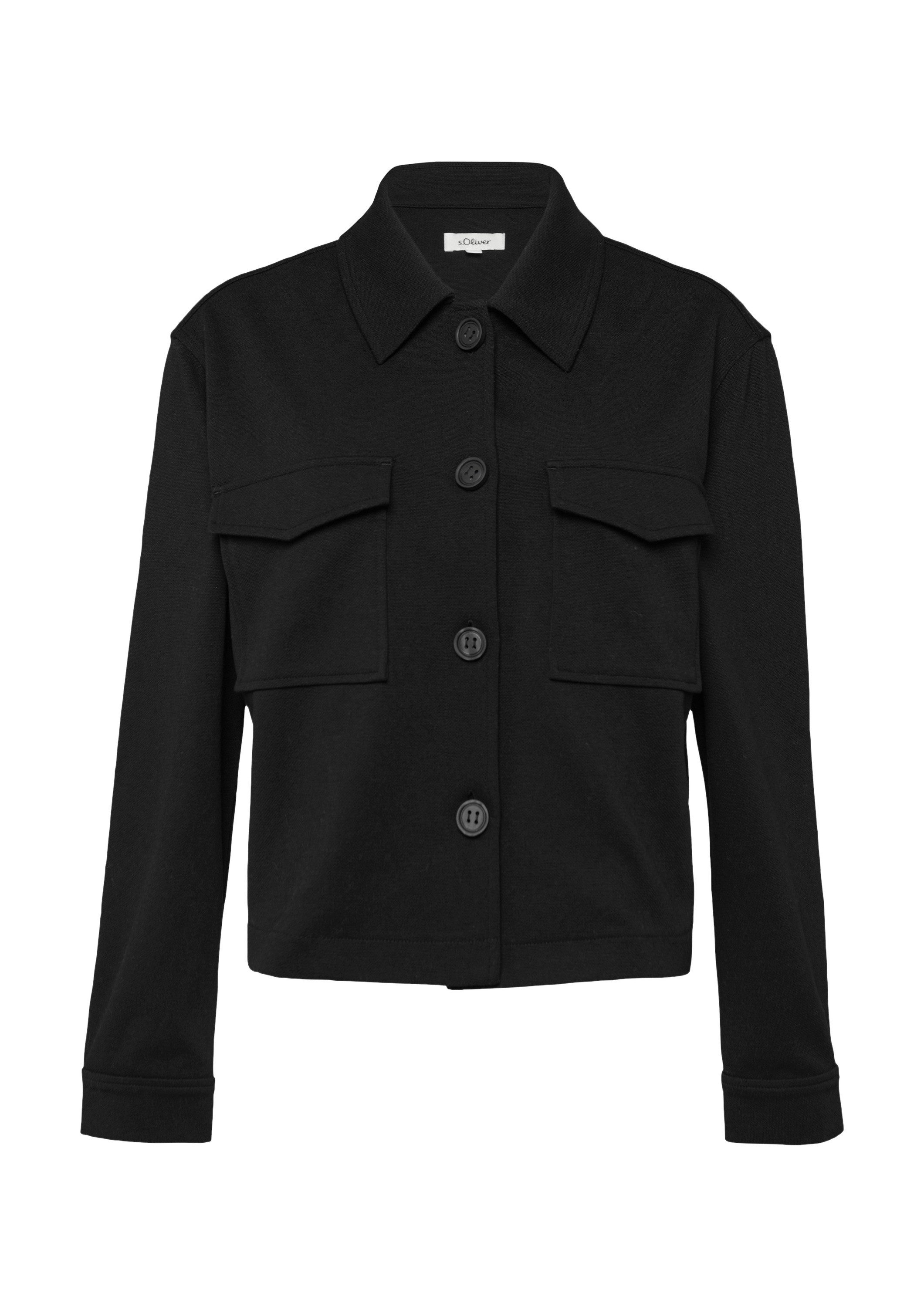 s.Oliver Funktionsjacke Indoor-Jacke Jacke im Relaxed Fit aus Struktur-Jers günstig online kaufen