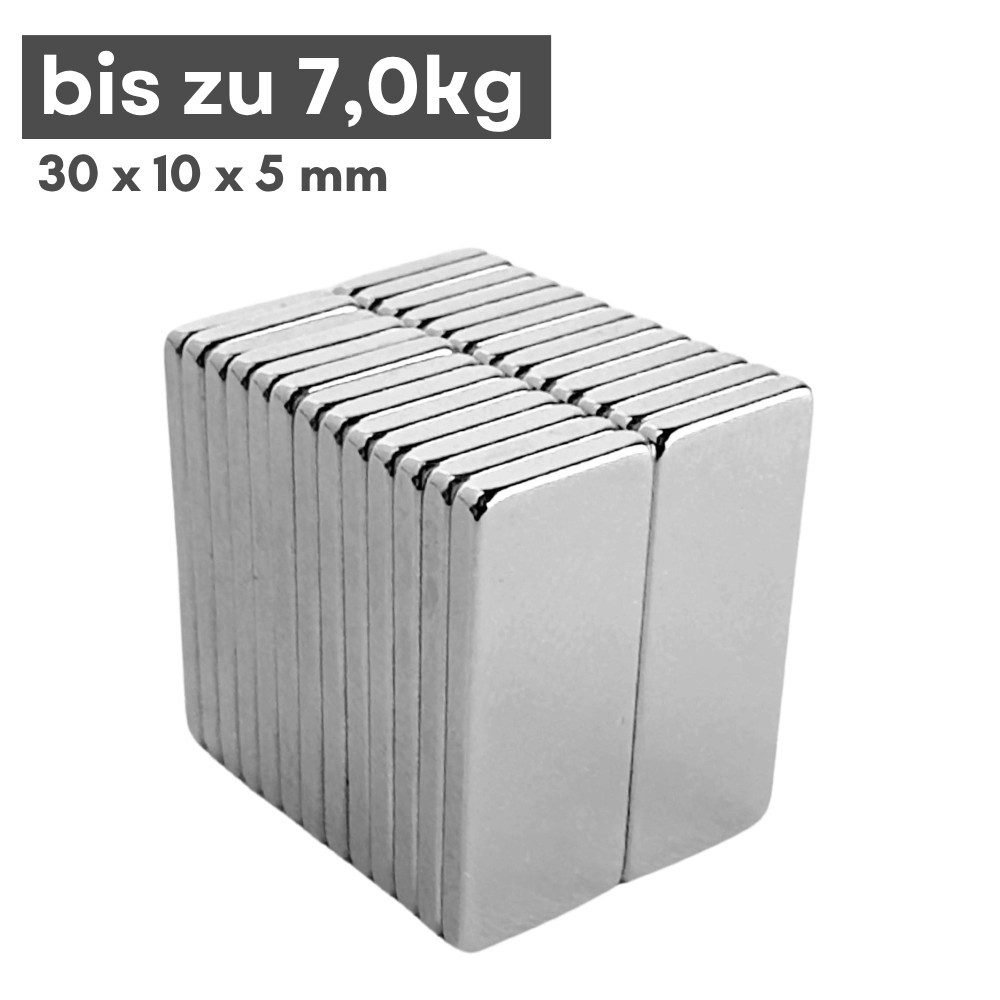 MaajeeKuto Magnet Neodym-Magnete 30x10x5mm Supermagnete mit hoher Haltekraft Magnet (1-St)
