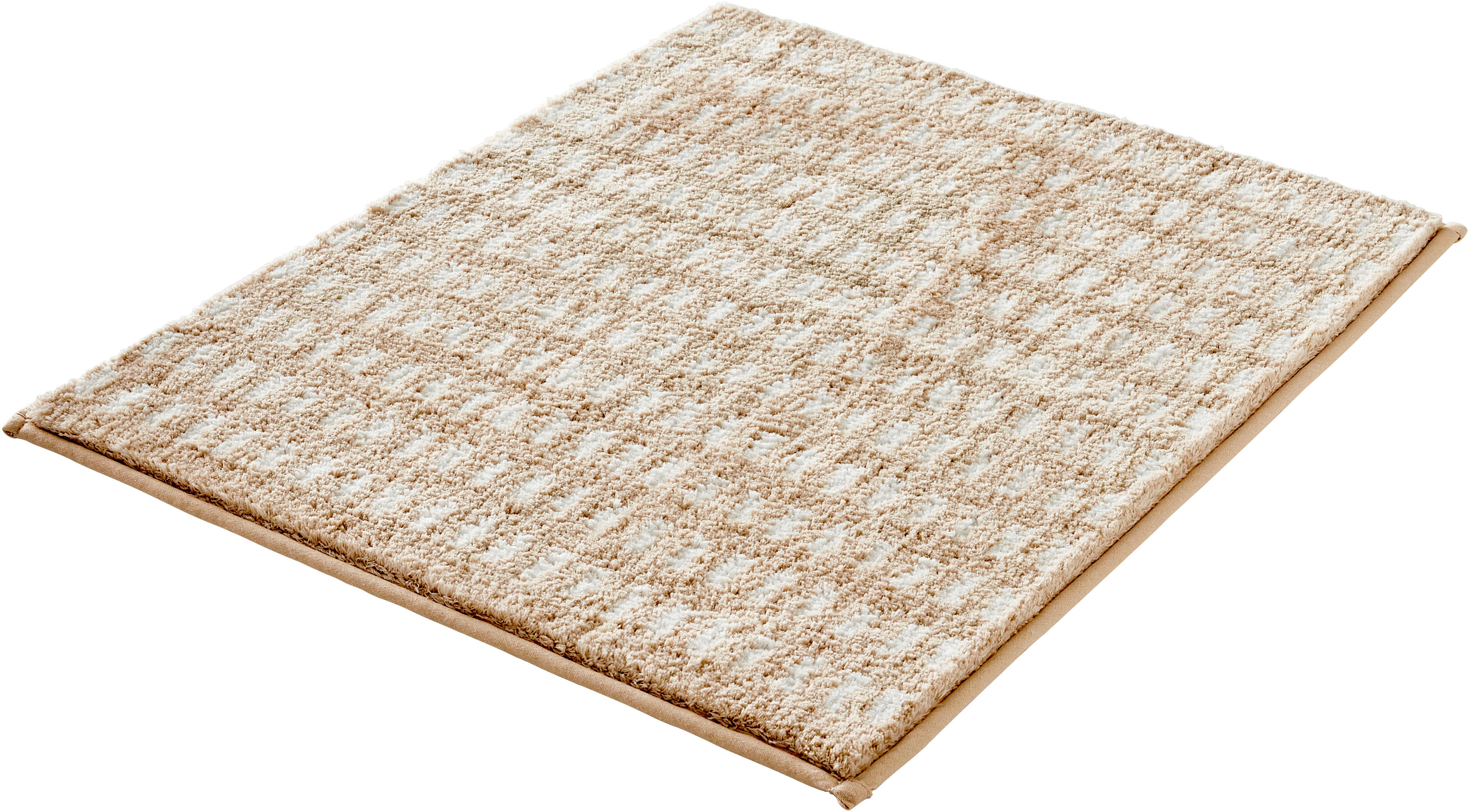 Kleine Wolke Badematte Dottino, Höhe 15 mm, rutschhemmend beschichtet, fußbodenheizungsgeeignet, Polyester, rechteckig, Badteppich, modernes 2 farbiges Design