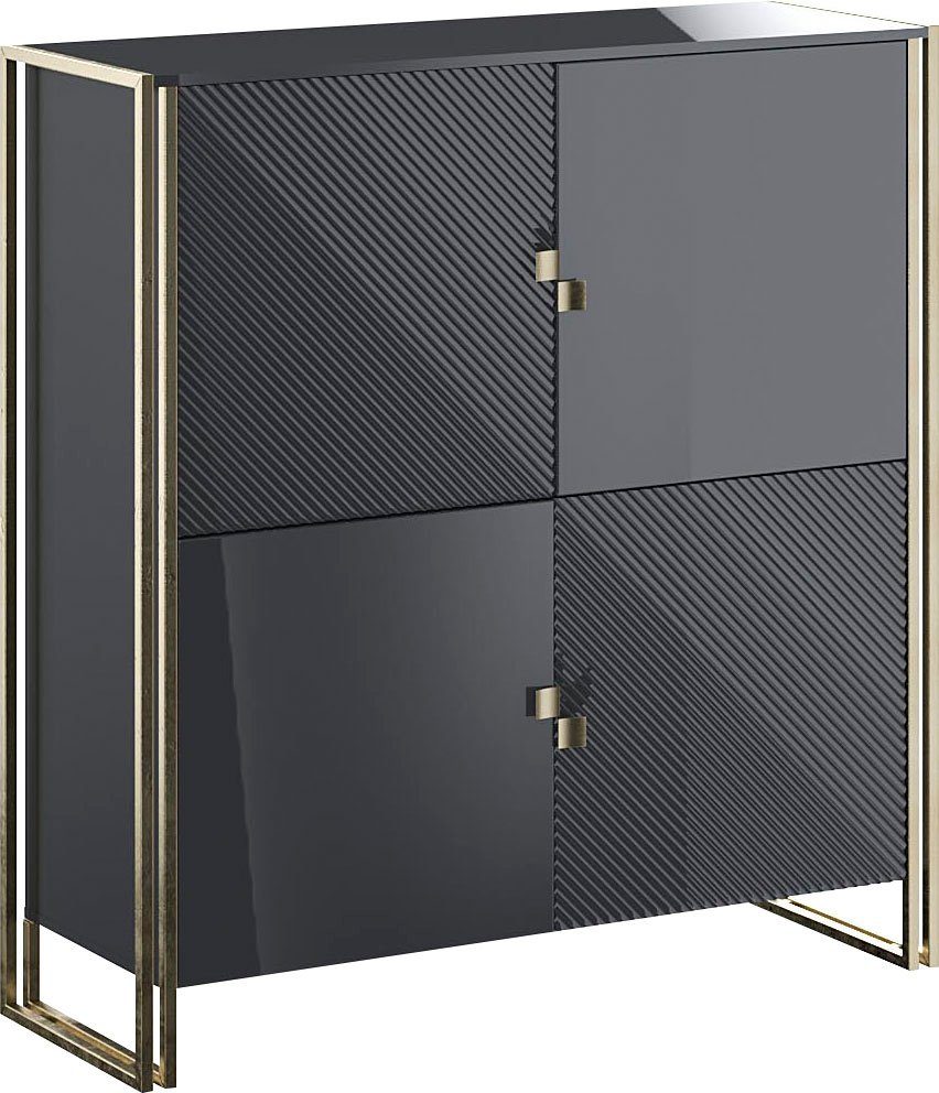 Leonique Highboard »Else«, mit goldfarbenem Metallgestell und  Soft-Close-Funktion, Breite 131 cm online kaufen | OTTO