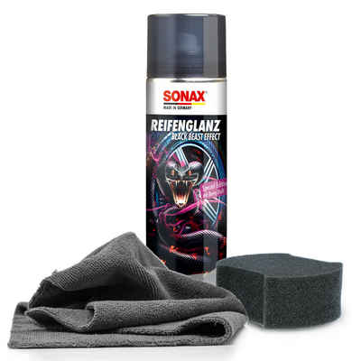 Sonax Sonax Reifen Glanz Set Special Edition mit Schwamm und Tuch Reifenpflege, Special Edition - Mikrofasertuch - Applikatorschwamm
