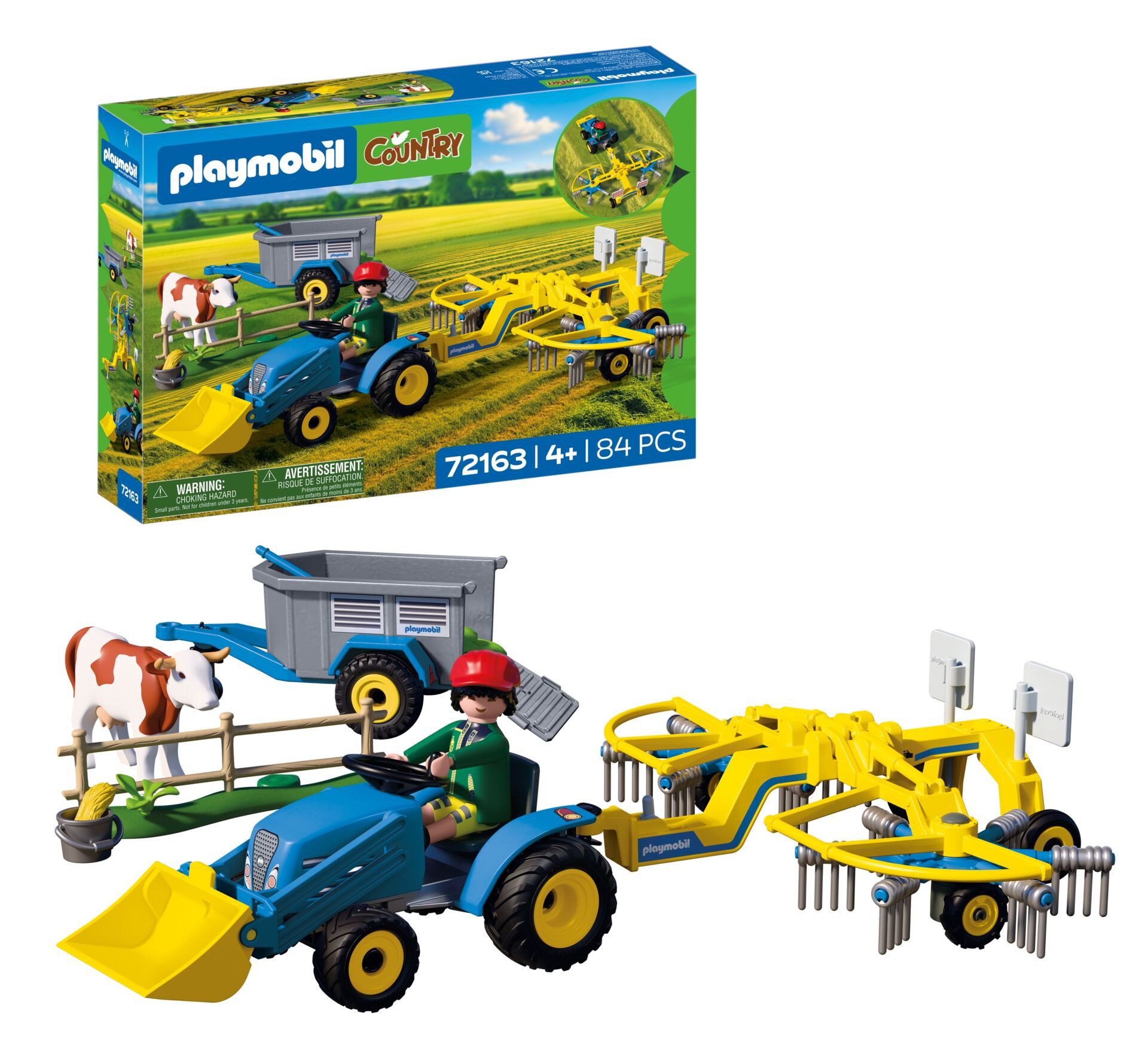 Playmobil® Kleiner Traktor mit Heuschwader (72163), Country Konstruktions-Spielset, Made in Europe