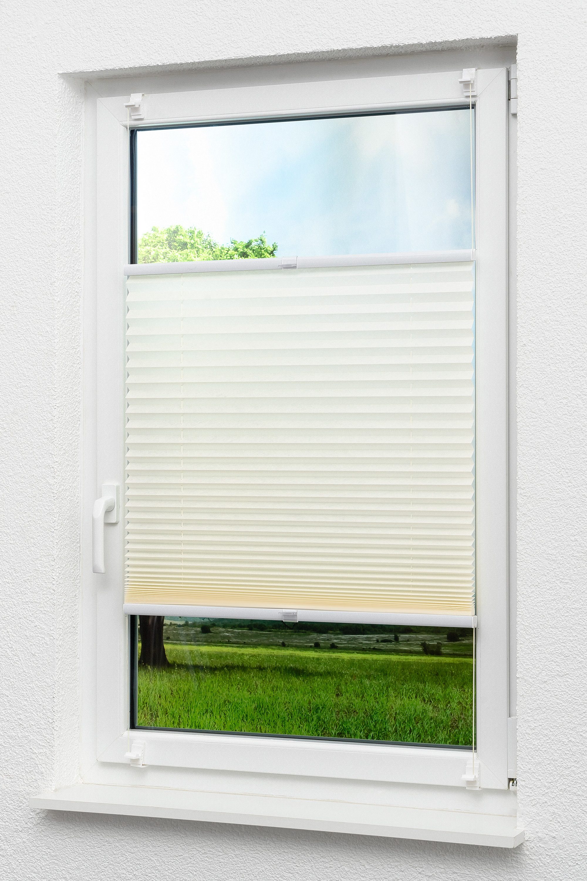 LYSEL® Plissee Klemmen Hellelfenbe, blickdicht, HxB 130x45cm