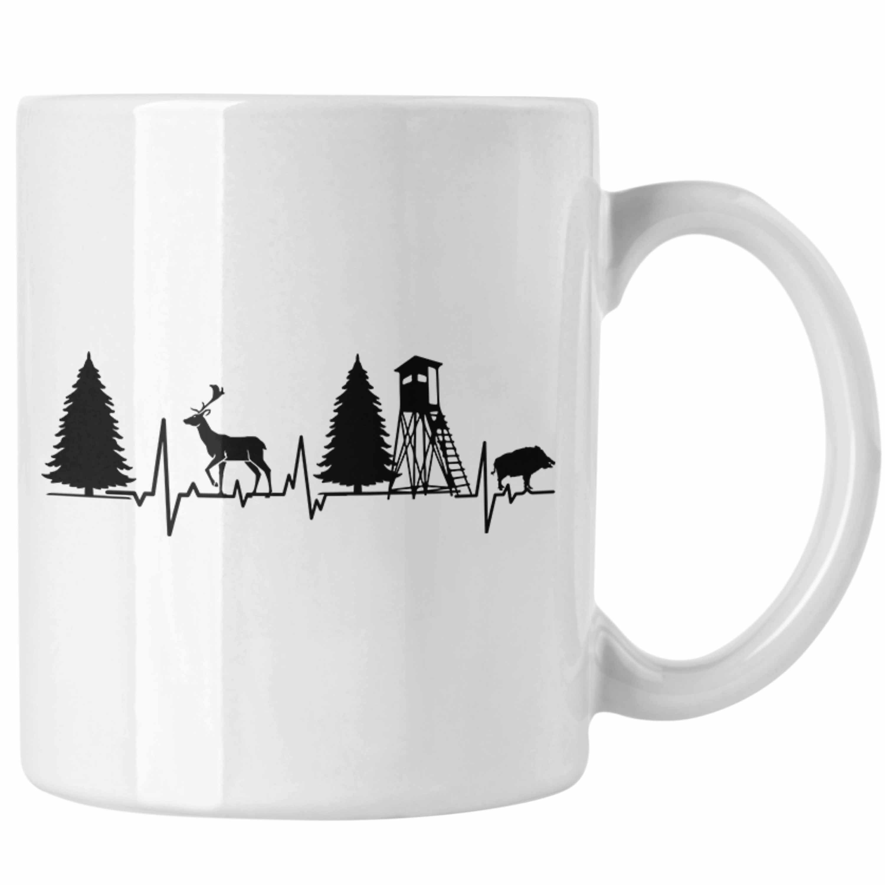 Trendation Tasse Trendation - Jagen Tasse Herzschlag Geschenkidee Jäger Geburtstag Weih