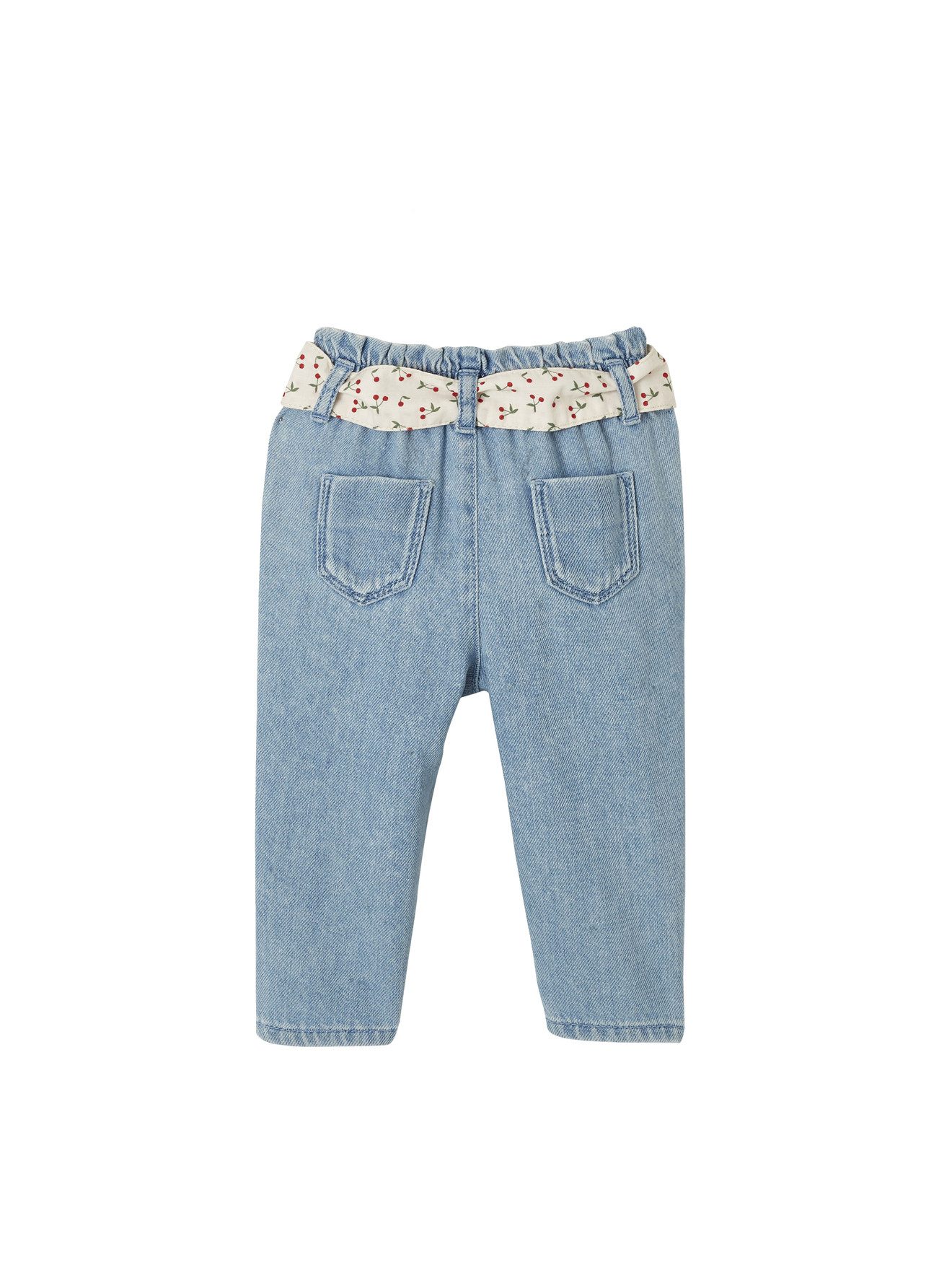 vertbaudet Regular-fit-Jeans Mädchen Baby Jeans mit Stoffgürtel
