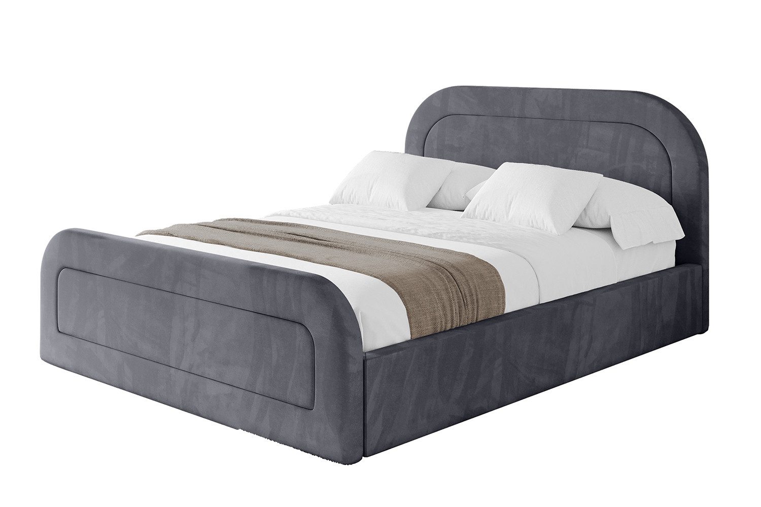 ALTDECOR Polsterbett LERAY-Z (Polsterbett mit Bettkasten und Lattenrost, Boxbett mit Matratze), Doppelbett mit Stauraum, Bett mit Kopfteil