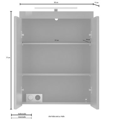 INOSIGN Spiegelschrank Avena Breite 60 cm, wahlweise mit LED-Beleuchtung, Badezimmerschrank