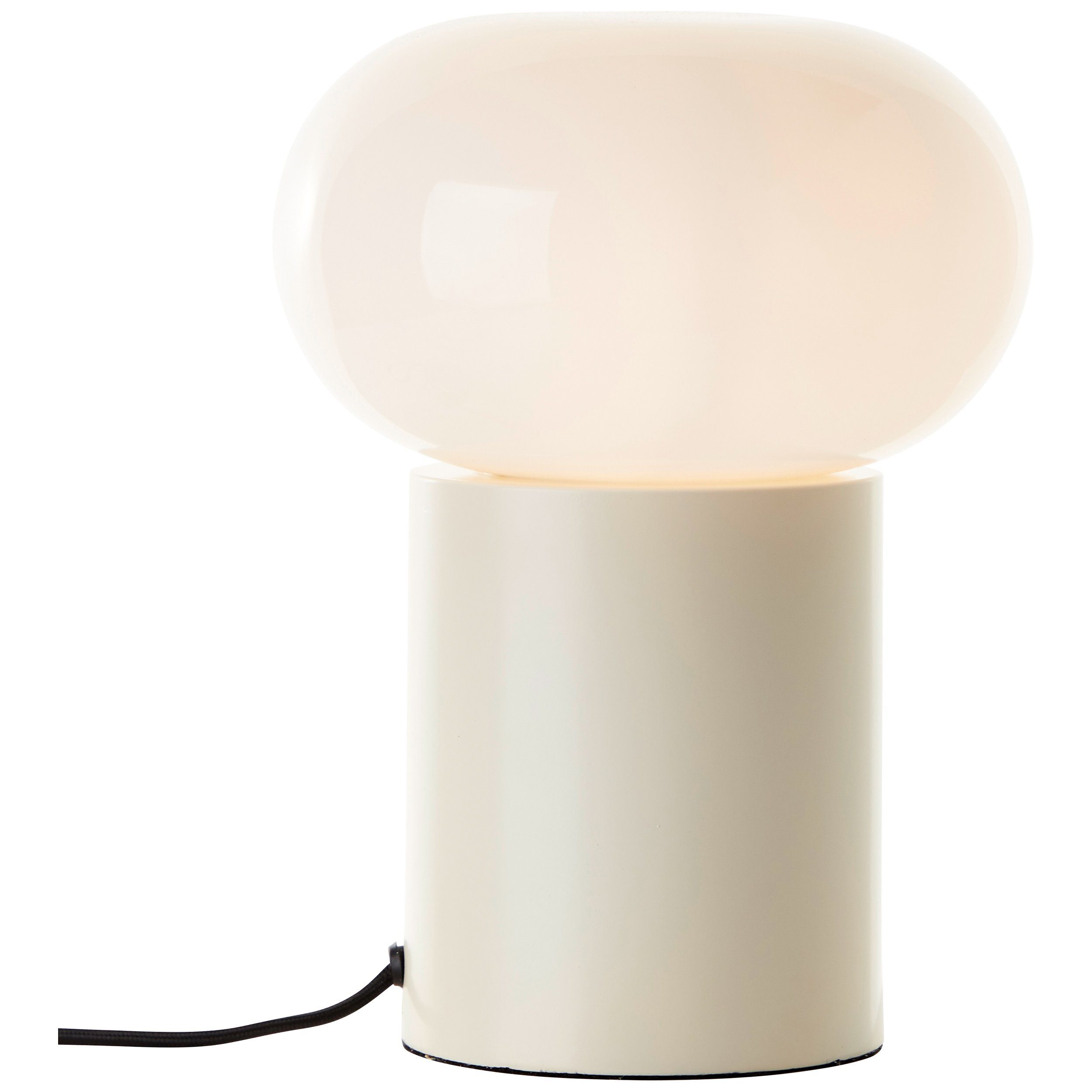 Brilliant Tischleuchte Daeny, ohne Leuchtmittel, mit weißem Glas, 27 x 20 cm,  E27, Metall, beige | Tischlampen