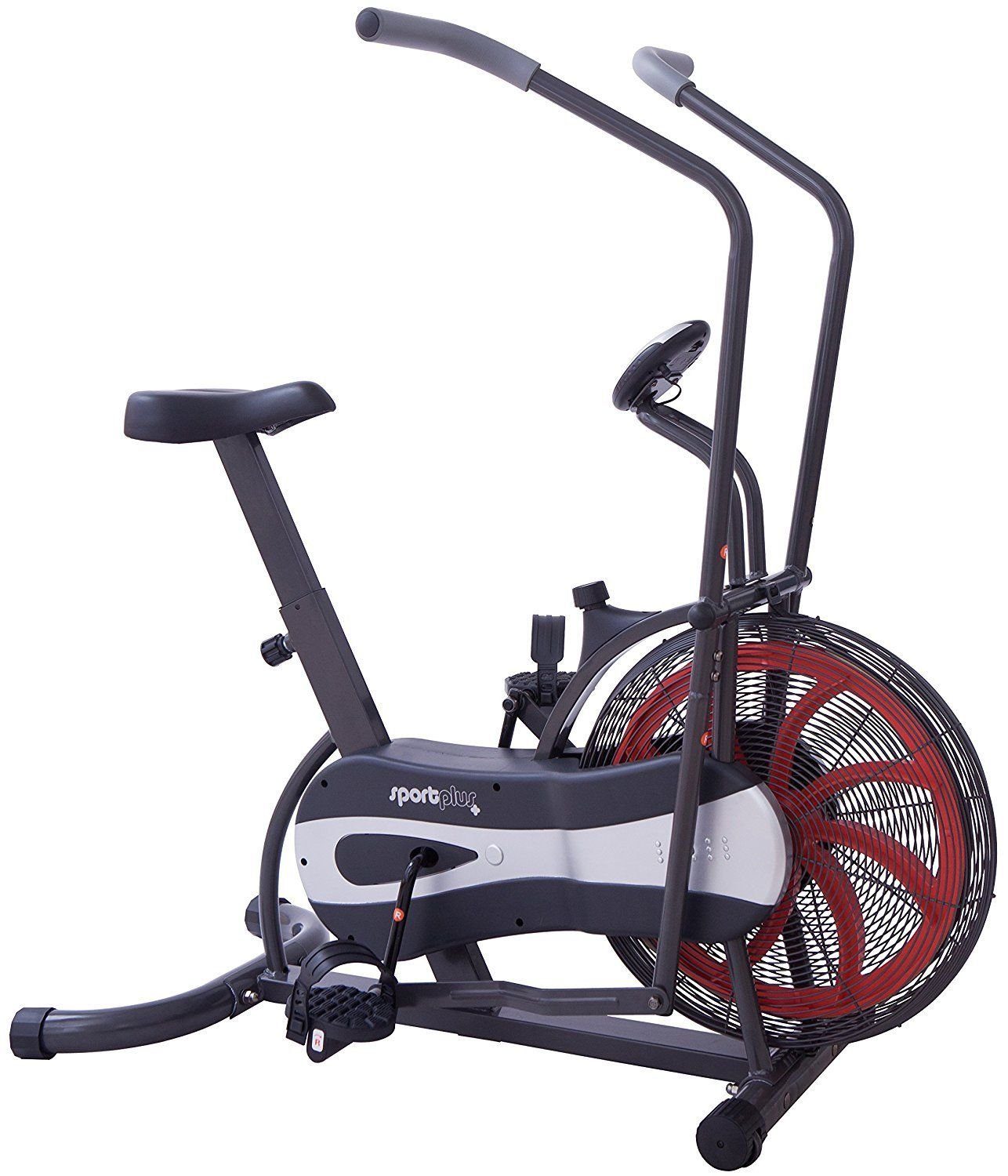 SportPlus Heimtrainer SP-FB-1000, AirBike, Fan-Bike, stufenloser Widerstand, Luftwiderstand, SP-FB-1000