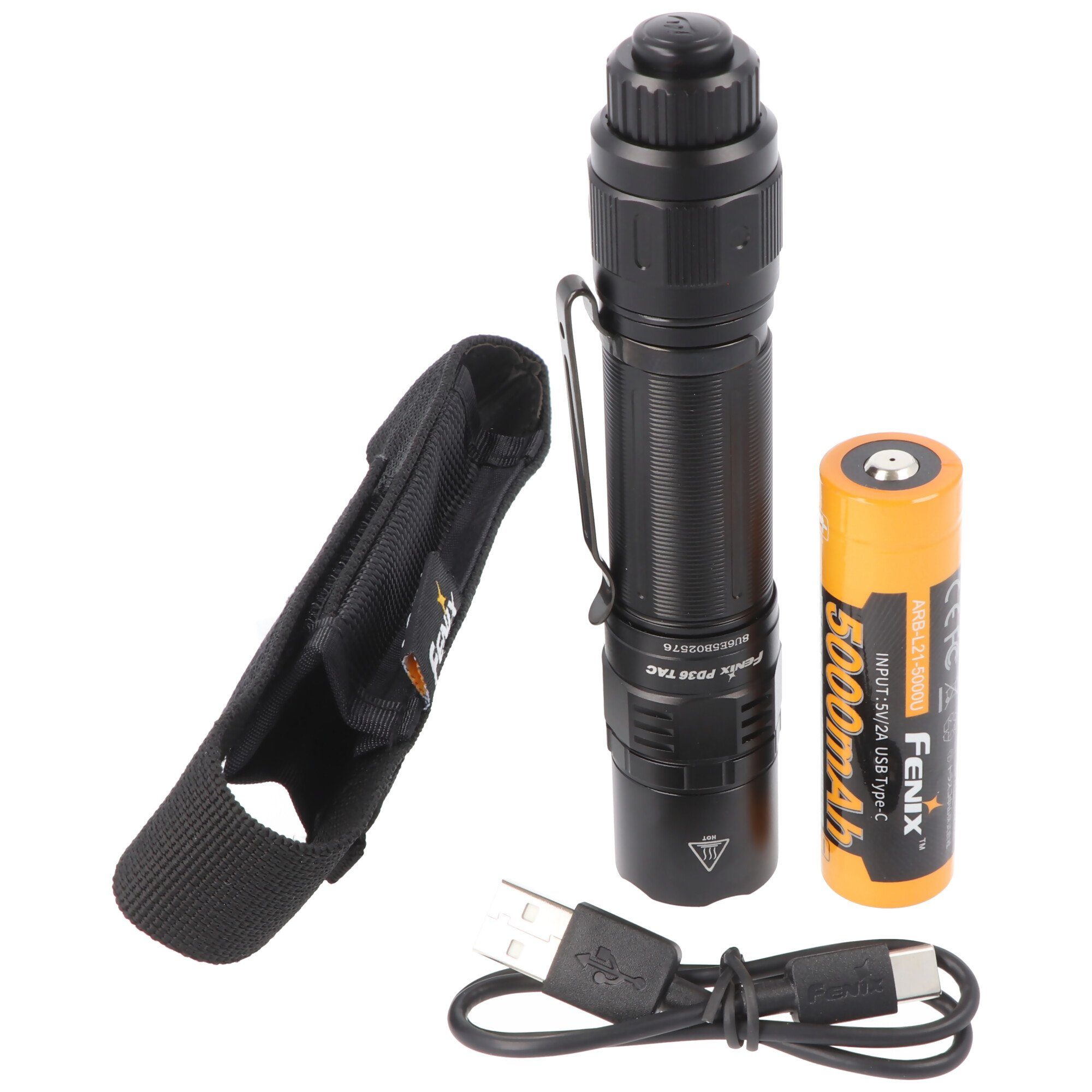 Fenix LED Taschenlampe Fenix PD36 TAC LED-Taschenlampe, taktische Taschenlampe, mit Einhandd