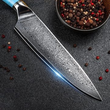 Coisini Kochmesser Damastmesser Chefmesser Küchenmesser mit 19.5cm Klinge