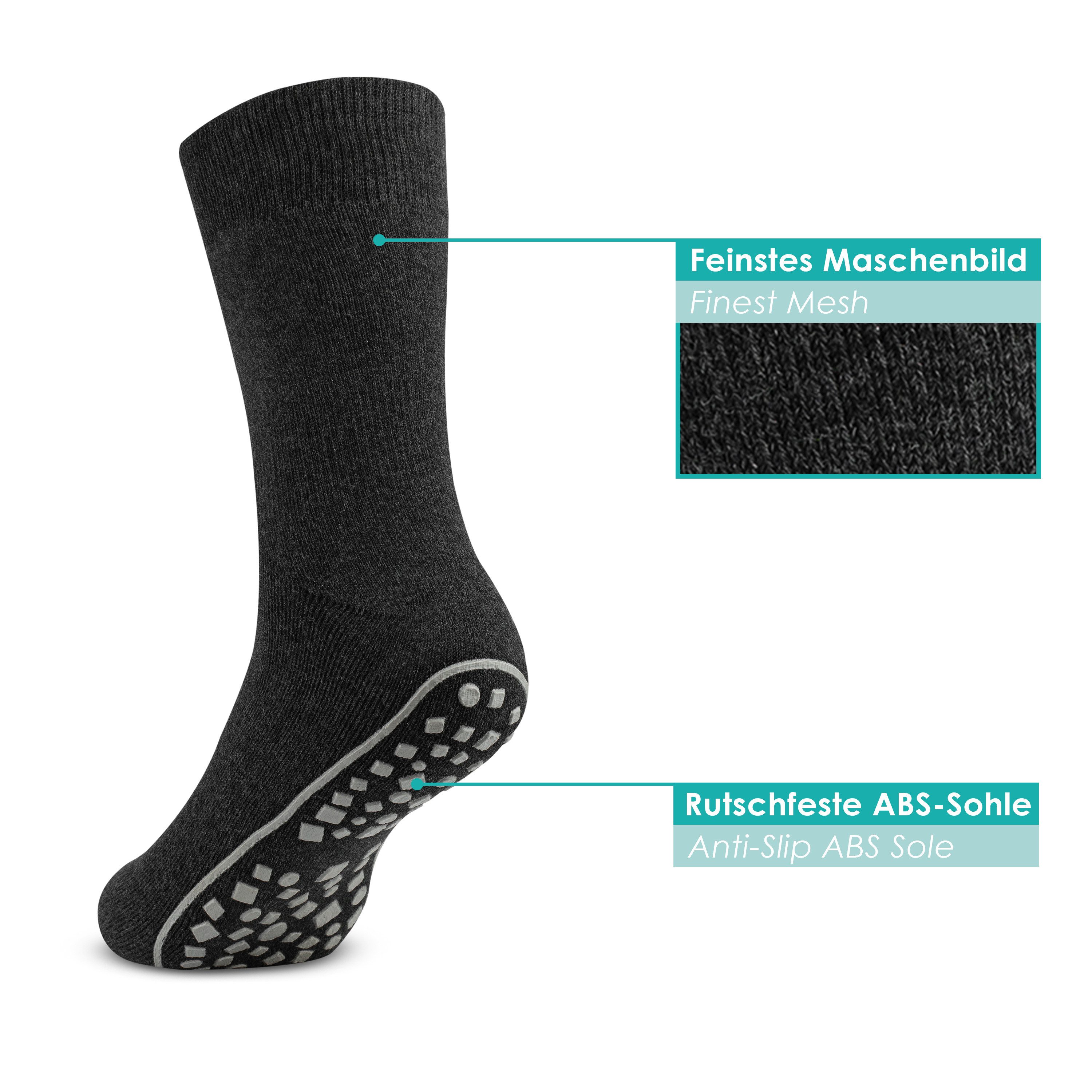 Bärenfuß Haussocken 3 Paar Herren Damen Premium ABS Socken - Extra Rutschfest dank Noppen