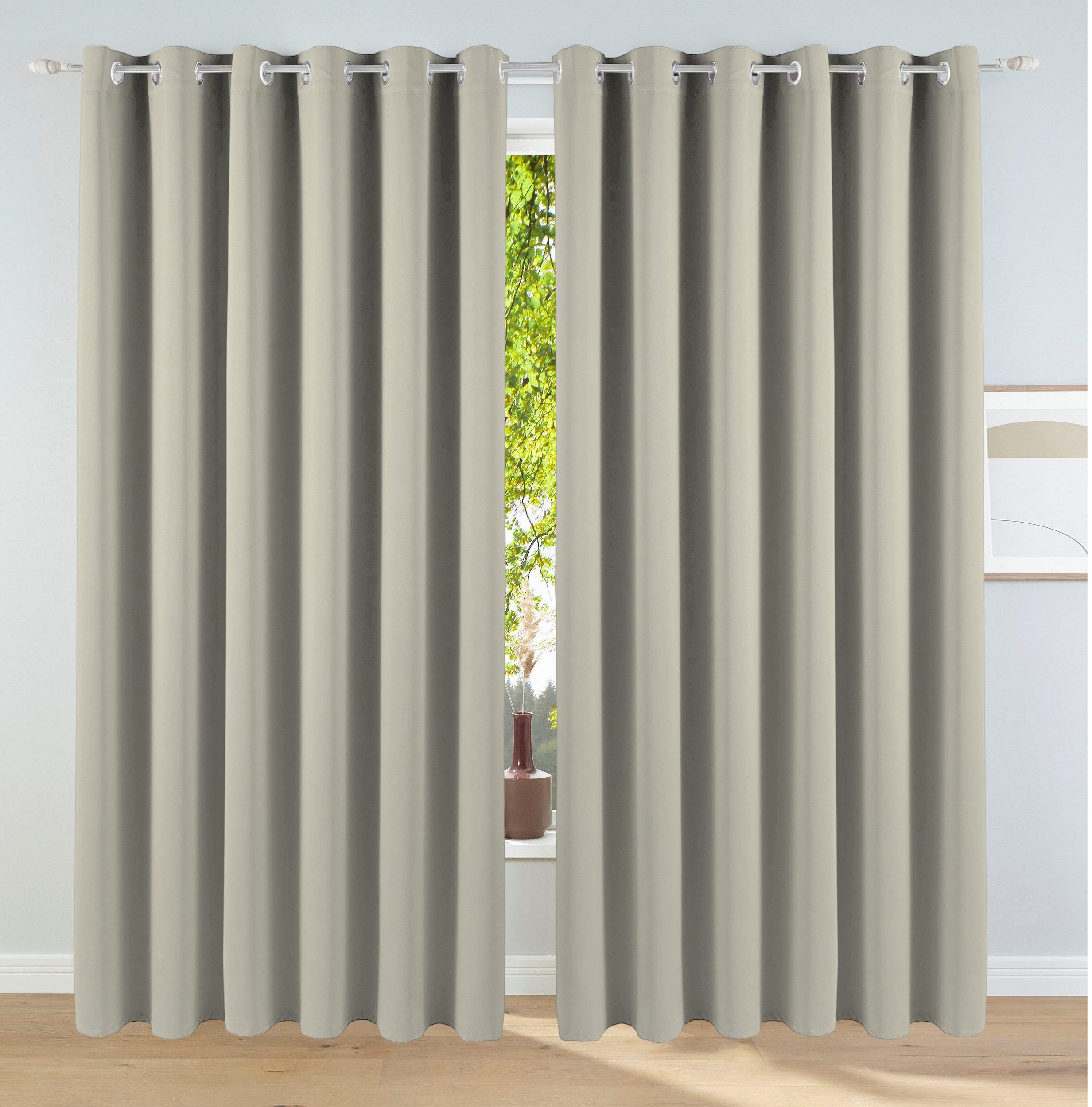 OTTO home Verdunkelungsvorhang Solana (1 St), Ösen, verdunkelnd, Polyester, Vorhang, Gardine, Breite 280 cm, verdunkelnd, einfarbig, Raumteiler