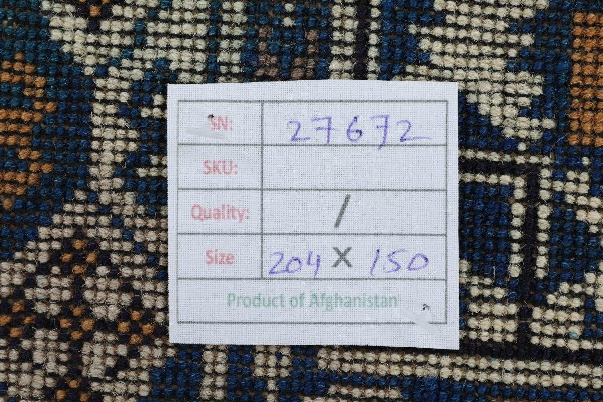 Orientteppich, mm Nain Afghan Höhe: Mauri 6 Trading, Handgeknüpfter rechteckig, 150x204 Orientteppich