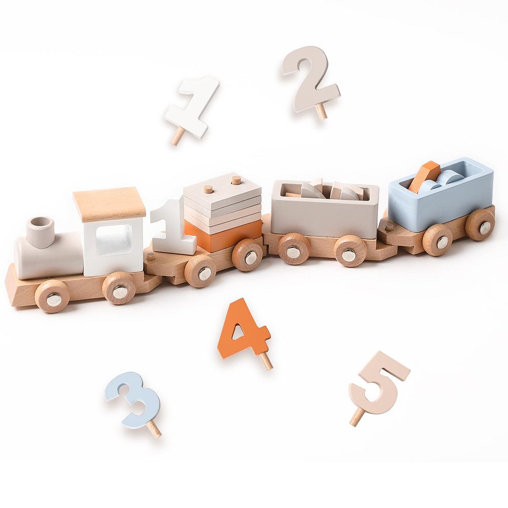 CLTYQ Zug-Set mit Sortierwürfeln,Lernspielzeug,Montessori Holzspielzeug Spi günstig online kaufen