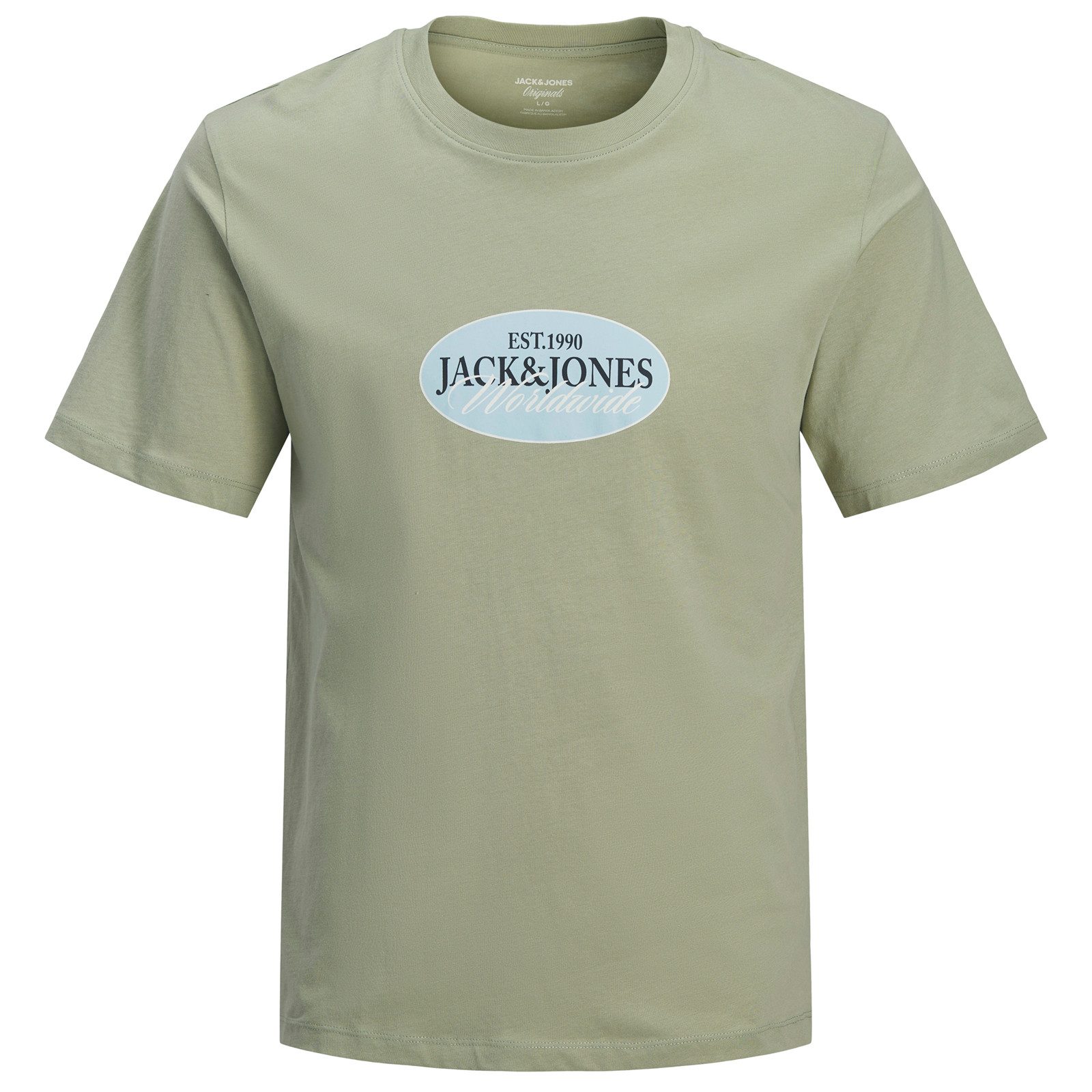 Jack & Jones Rundhalsshirt Jack&Jones XXL T-Shirt JORCATSKILLS salbeigrün Print