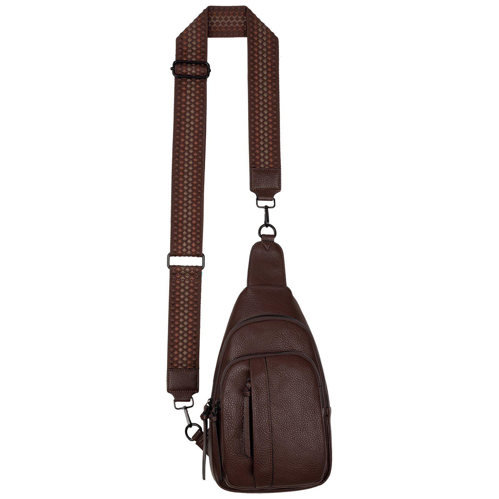 Body Cross EAAKIE Bag tragbar Brusttasche Umhängetasche CHOCOLATE Schultertasche, als Umhängetasche Schultertasche Umhängetasche Kunstleder, CrossOver,