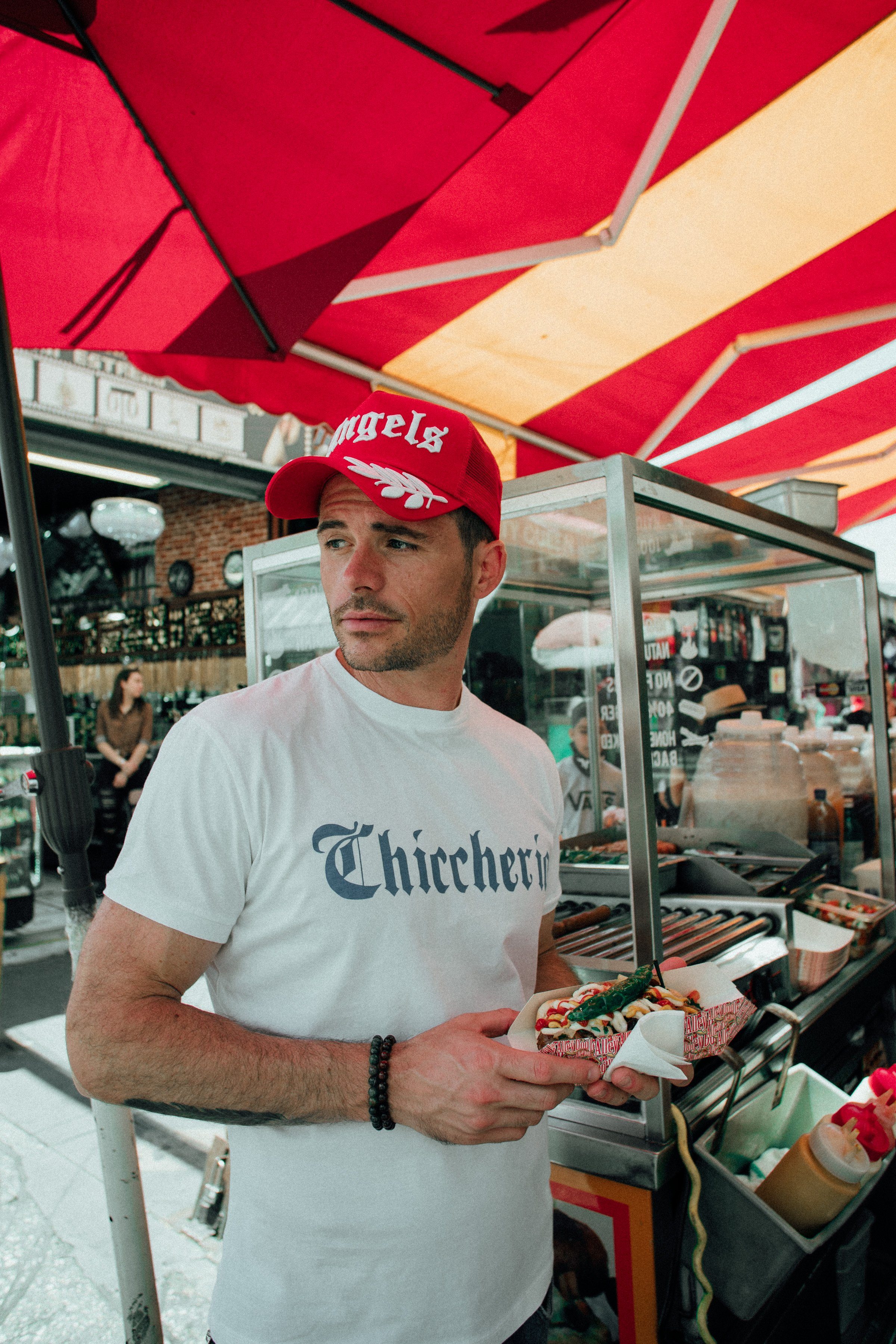 Chiccheria Brand T-Shirt Logo Fraktur Designed in Los Angeles, weiß günstig online kaufen