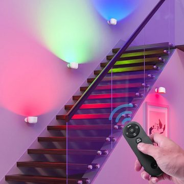 AKKEE Wandleuchte Wandleuchten lampen Innen LED, Wandlampe Mit Akku 360° drehbare, Touch Control 5 Helligkeitsstufen mit Fernbedienung Farbwechsel, LED fest integriert, Warmweiß, für Wohnzimmer Schlafzimmer Treppenhaus Flur kabellose wandleuchten