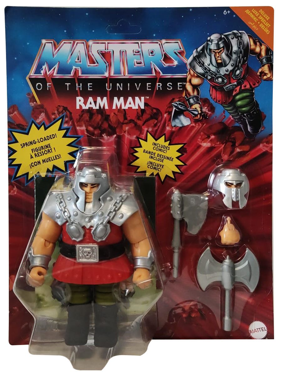 Mattel® Actionfigur GVL78 Masters of the Universe Origins Deluxe Ram, (Ram Man Deluxe-Actionfigur mit Beil und Axt, 3-tlg)