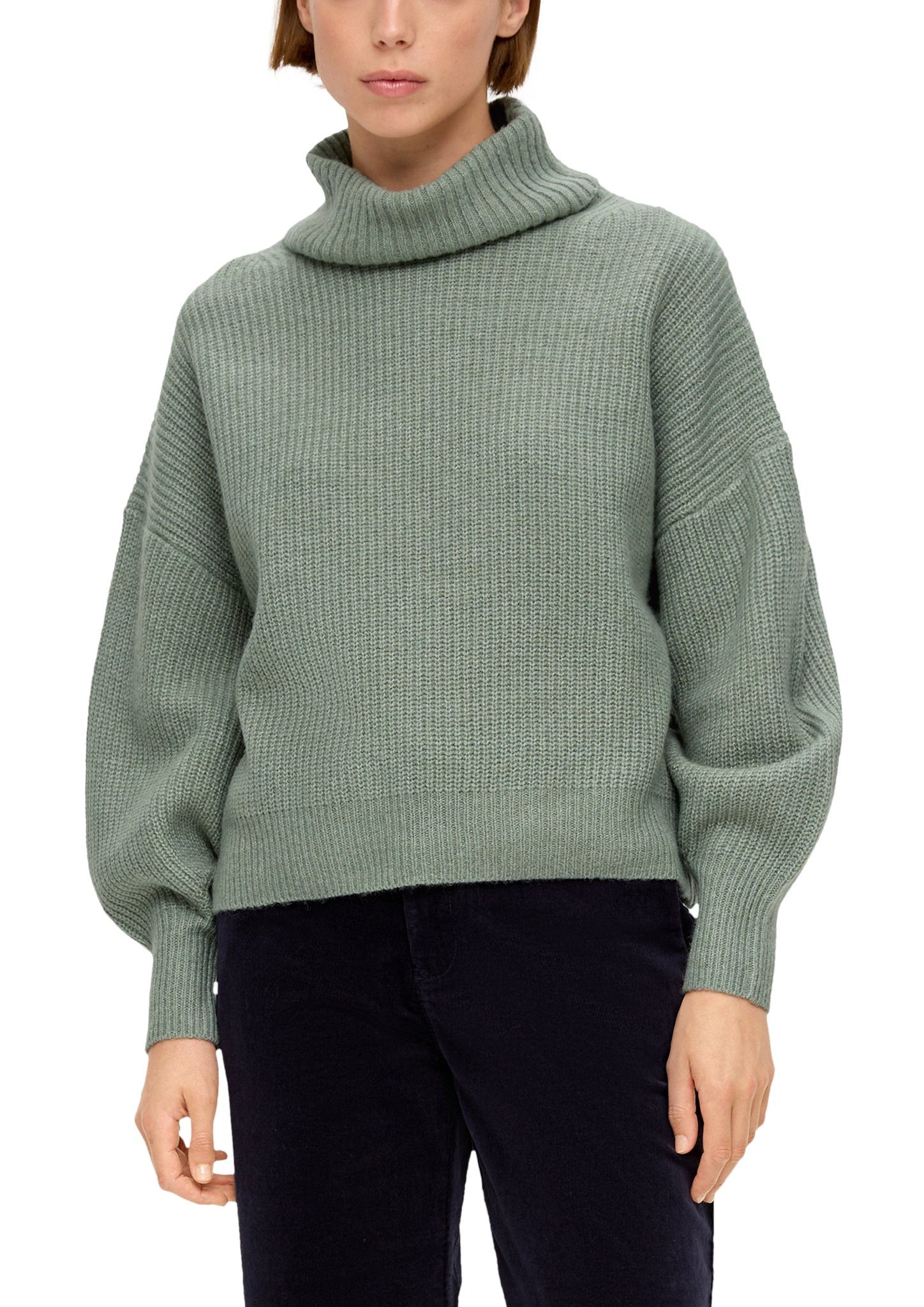 Schultern s.Oliver mit Strickpullover überschnittenen green