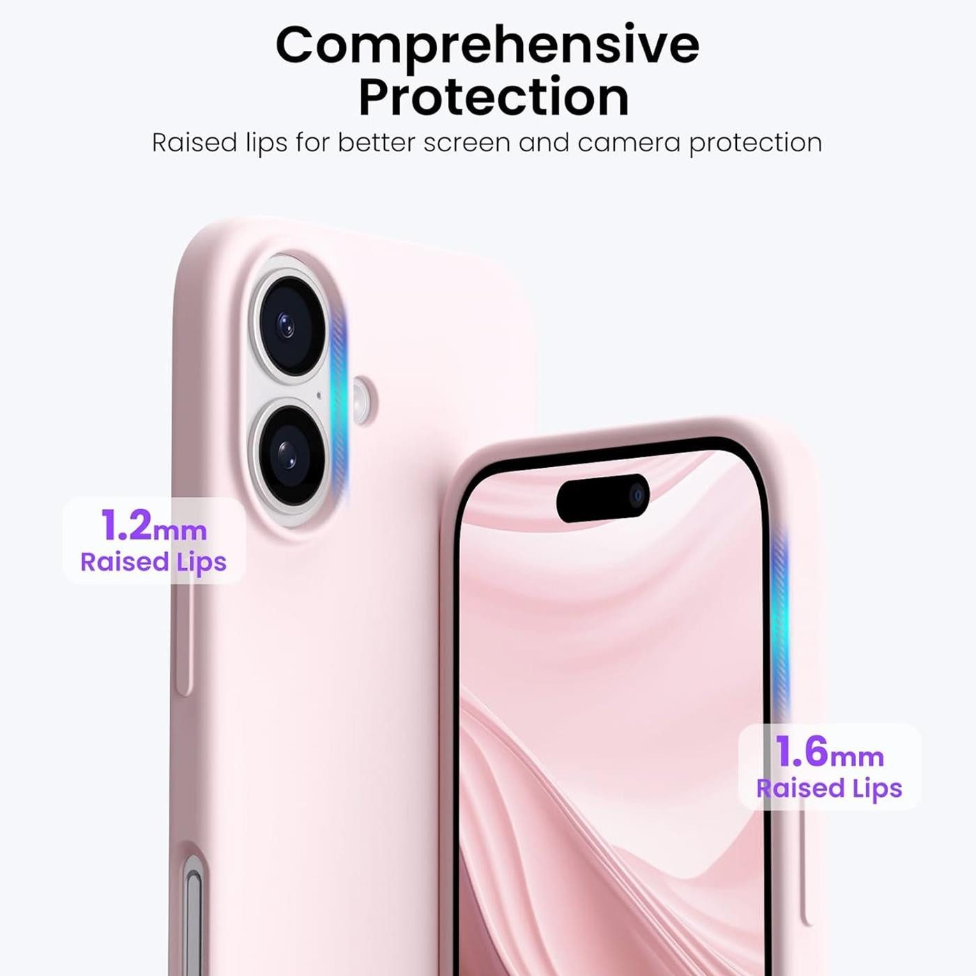 CoolGadget Handyhülle Silikon Case für das Apple iPhone 16 Plus Slim TPU Cover 6,7 Zoll, Weiche Schutz Hülle mit Innen Fleece aus Stoff Handy Tasche – Bild 4 von 5