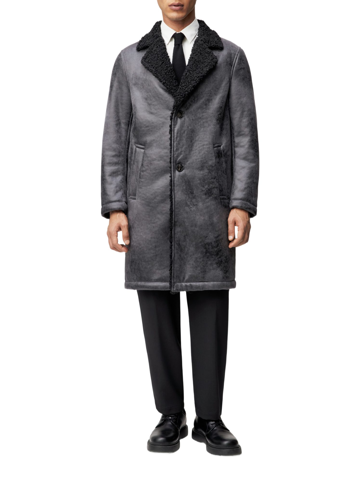Drykorn Langmantel schwarz,Outdoor,Polyester,Unifarben,Reverskragen,Lang,Regular Fit