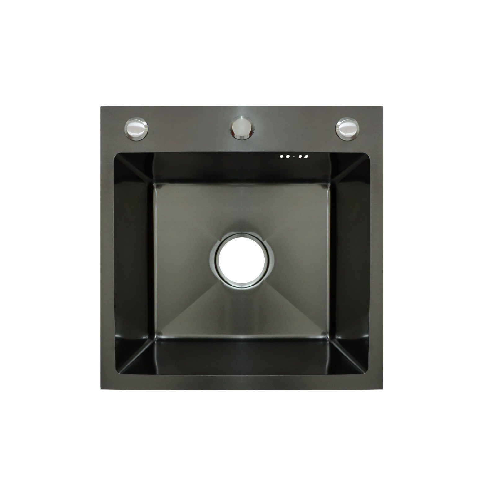 Faizee Home Edelstahlspüle Edelstahlspüle Hydro Schwarz Küchenspül Ohne Armatur 45x45x21,5 cm – Bild 3 von 5