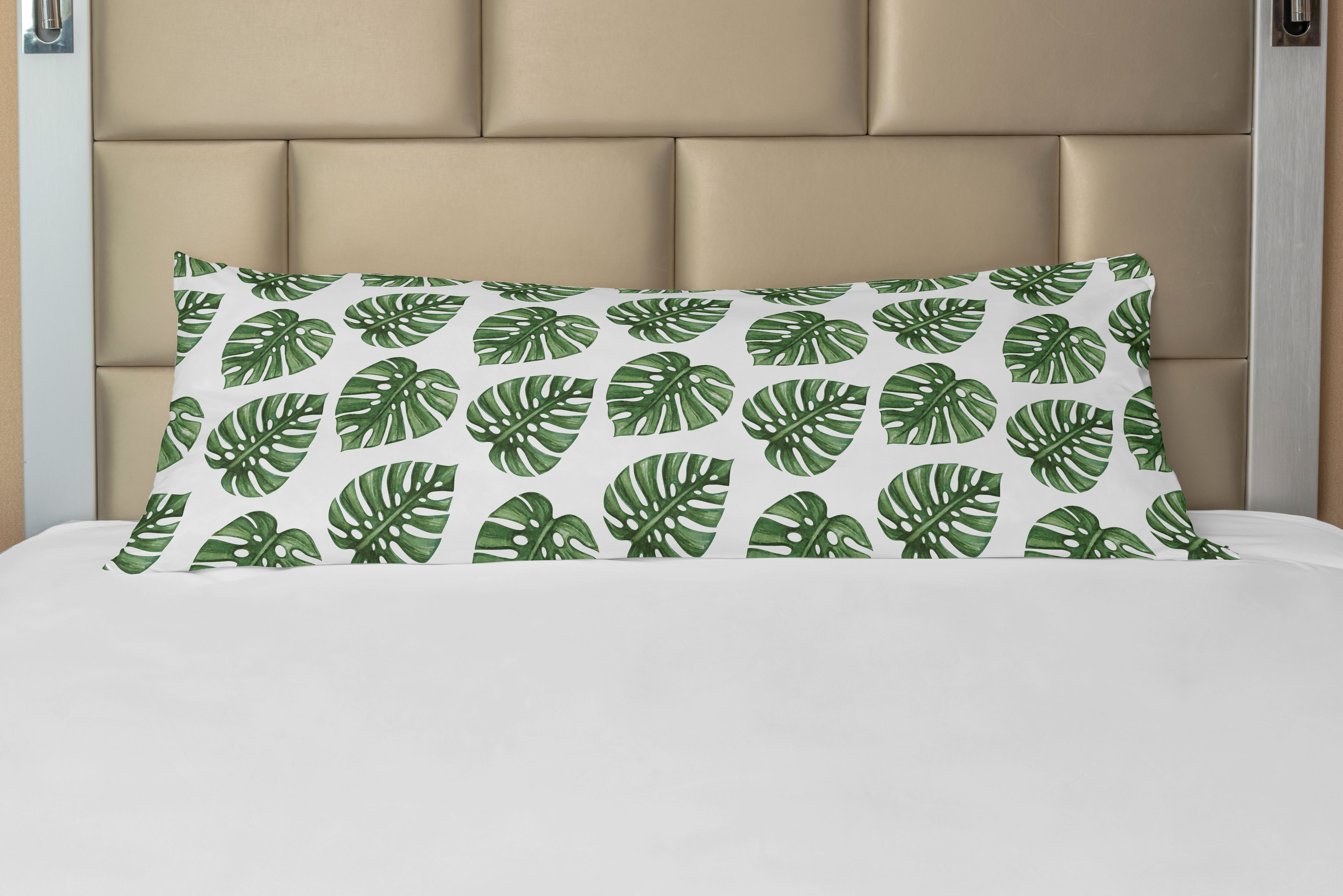 Seitenschläferkissenbezug Deko-Akzent Langer Natur Palmblätter Kissenbezug, Abakuhaus, Grünes Blatt