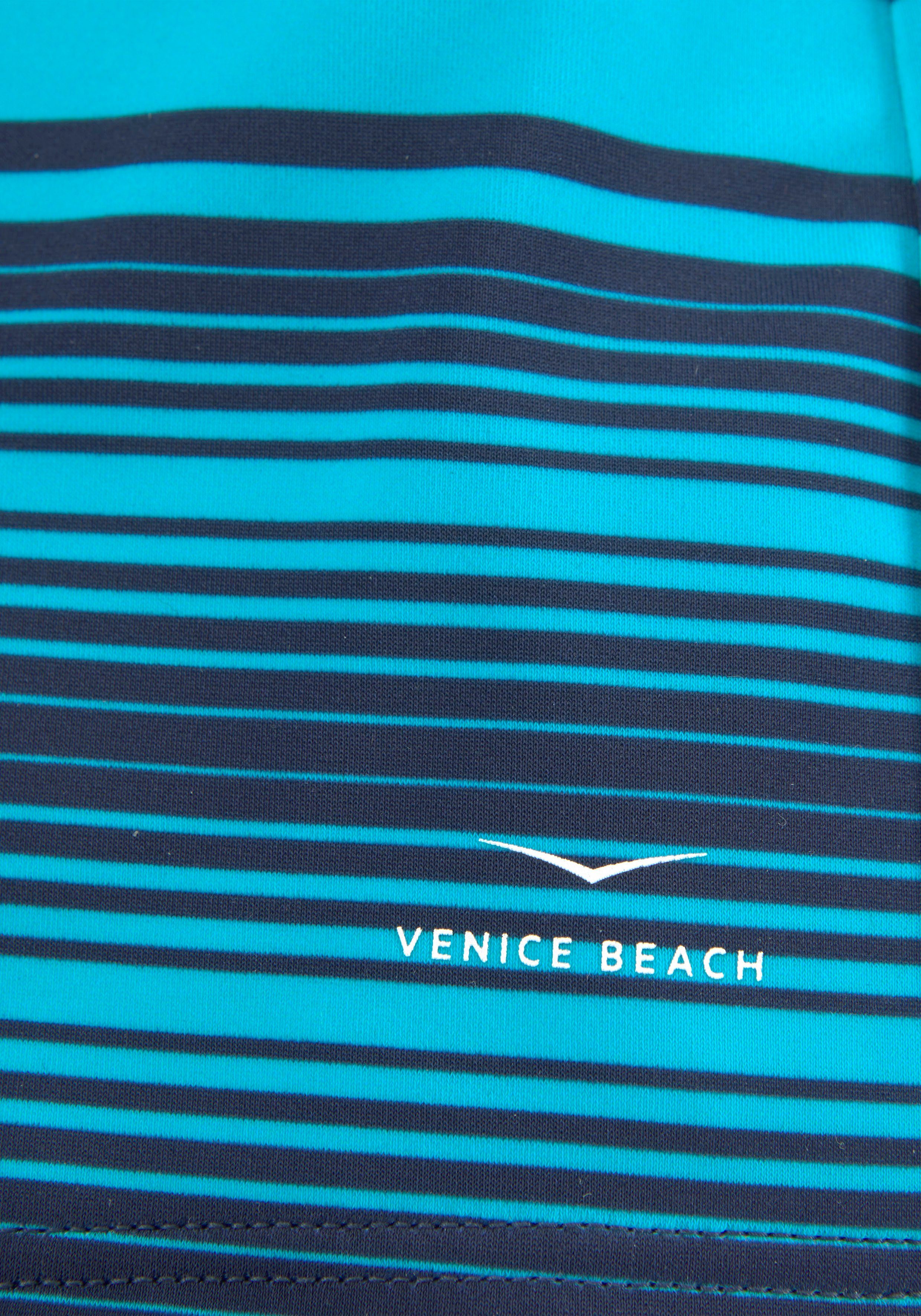 Boxer-Badehose im Venice Beach Streifendesign blau-marine