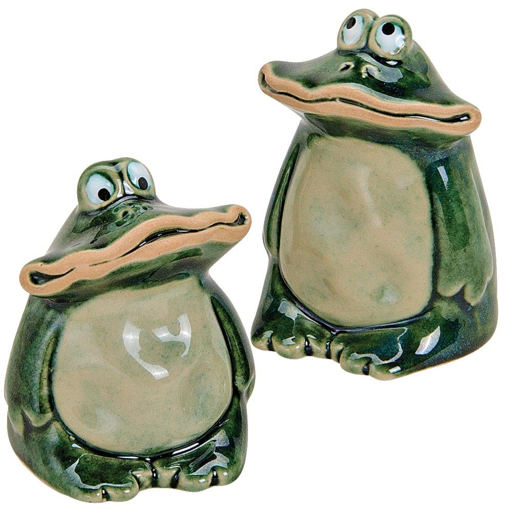Dekofigur Frösche Dekofiguren Keramik Keramikfiguren 2er Set sort Ø 4x6 cm