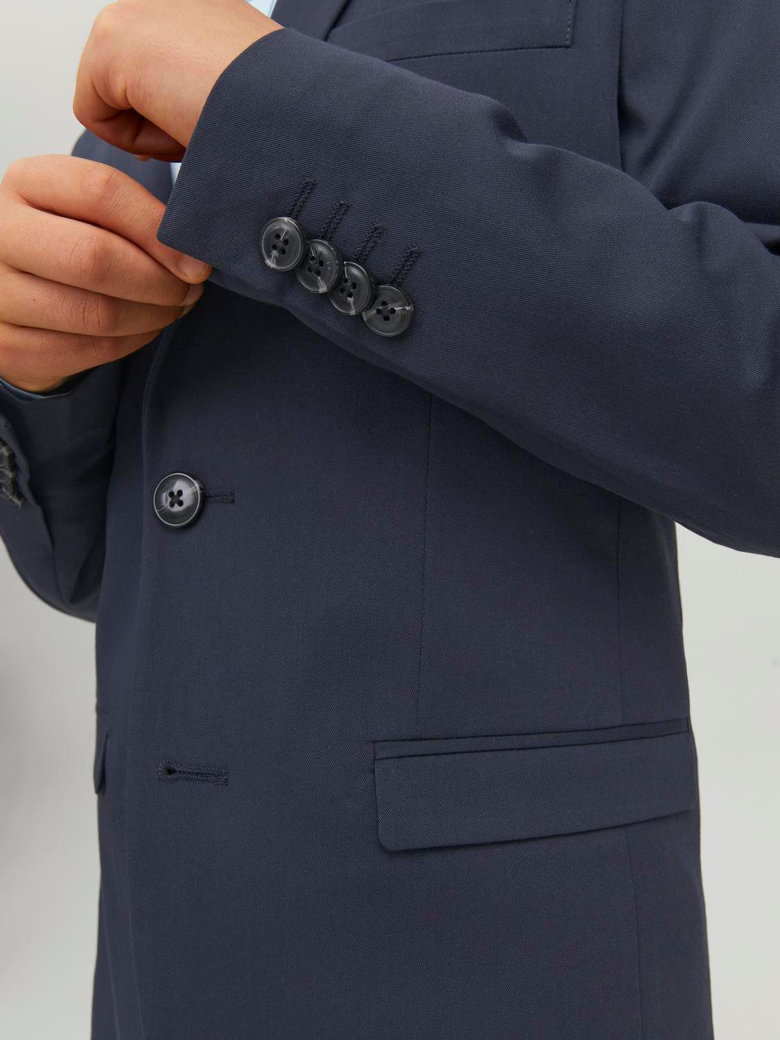 Jack & Jones Junior Sakko JPRSOLAR stylisch, elastisch, pflegeleicht unifarben, modisch, slim fit, Reverskragen