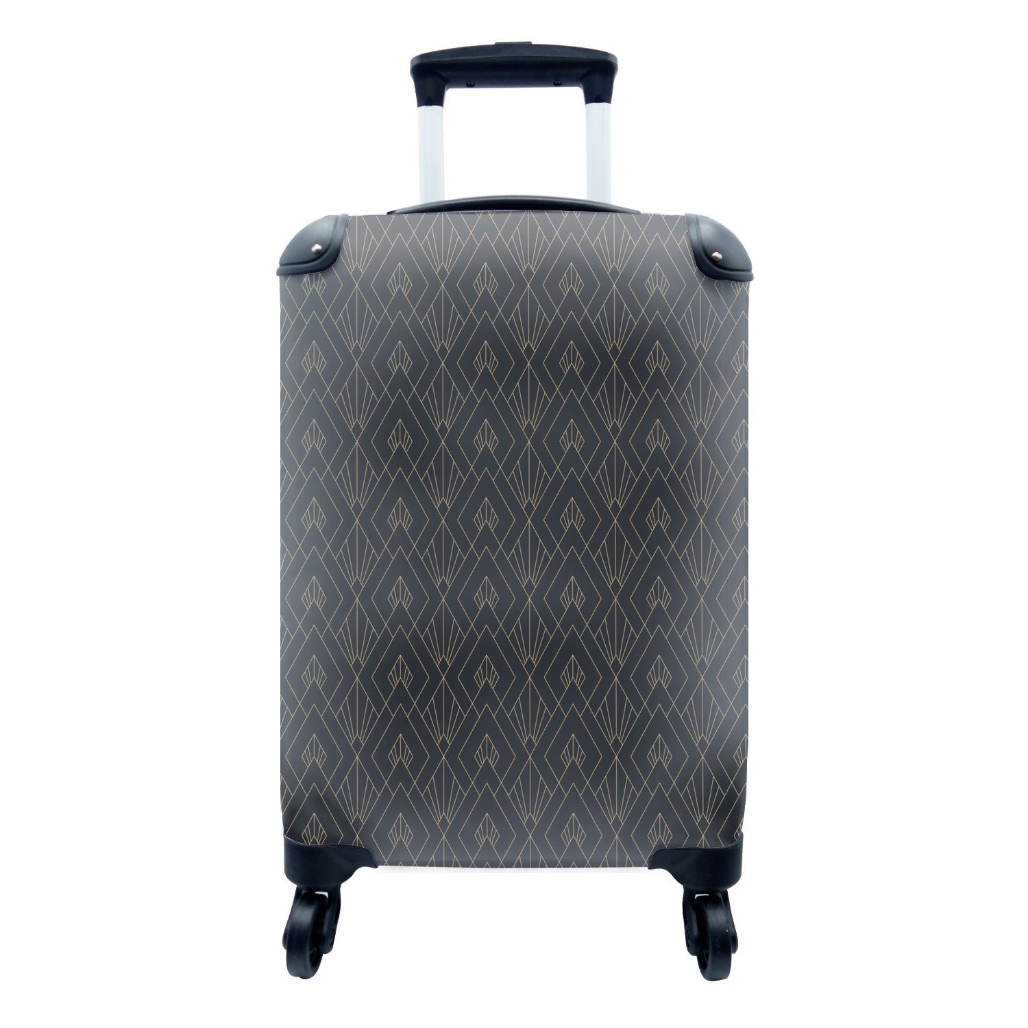 MuchoWow Rollen, für Handgepäckkoffer Handgepäck Ferien, - Gold, mit Abstrakt Art Reisetasche 4 Muster Trolley, - - rollen, Reisekoffer Deco