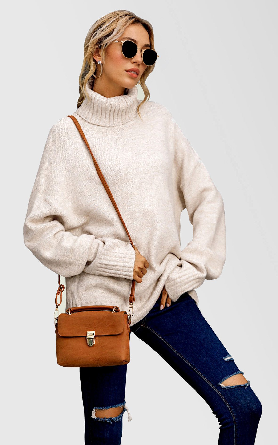 FS Collection Strickpullover Damen Strickpullover mit Kaschmirgefühl – Hohe günstig online kaufen