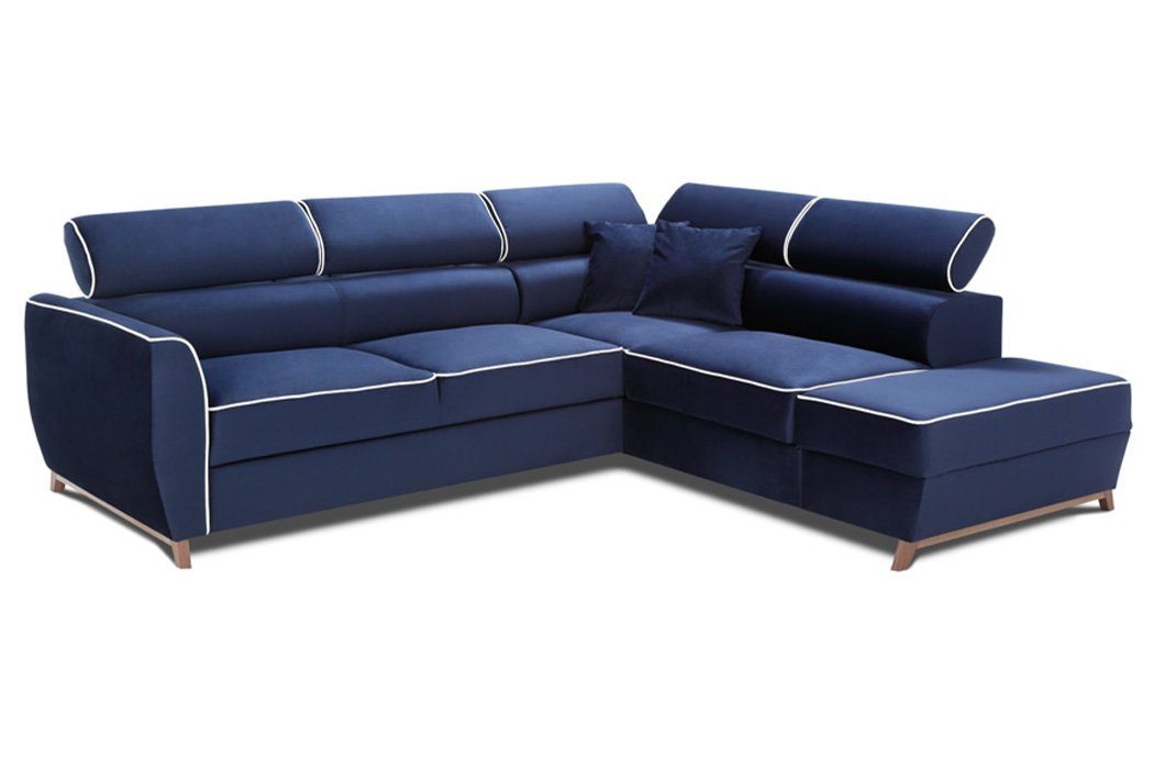 Textil Ecksofa, Design L-Form JVmoebel Couch Blau Modern Eck Stoff Polster Ecksofa