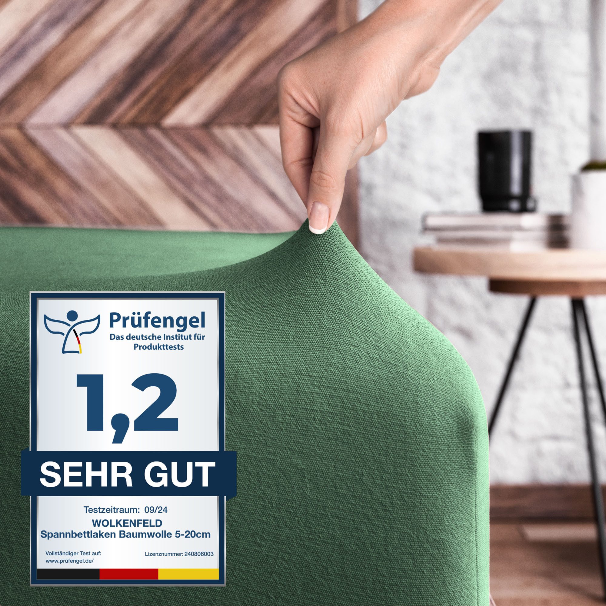 Wolkenfeld Натяжные простыни 100% Baumwolle - Superweiches Bettlaken für Matratzen von 5 bis 20cm, Jersey, Gummizug: rundum, (1 Stück), Rutschfest & Blickdicht - 90x200, 140x200, 160x200, 180x200 200x200